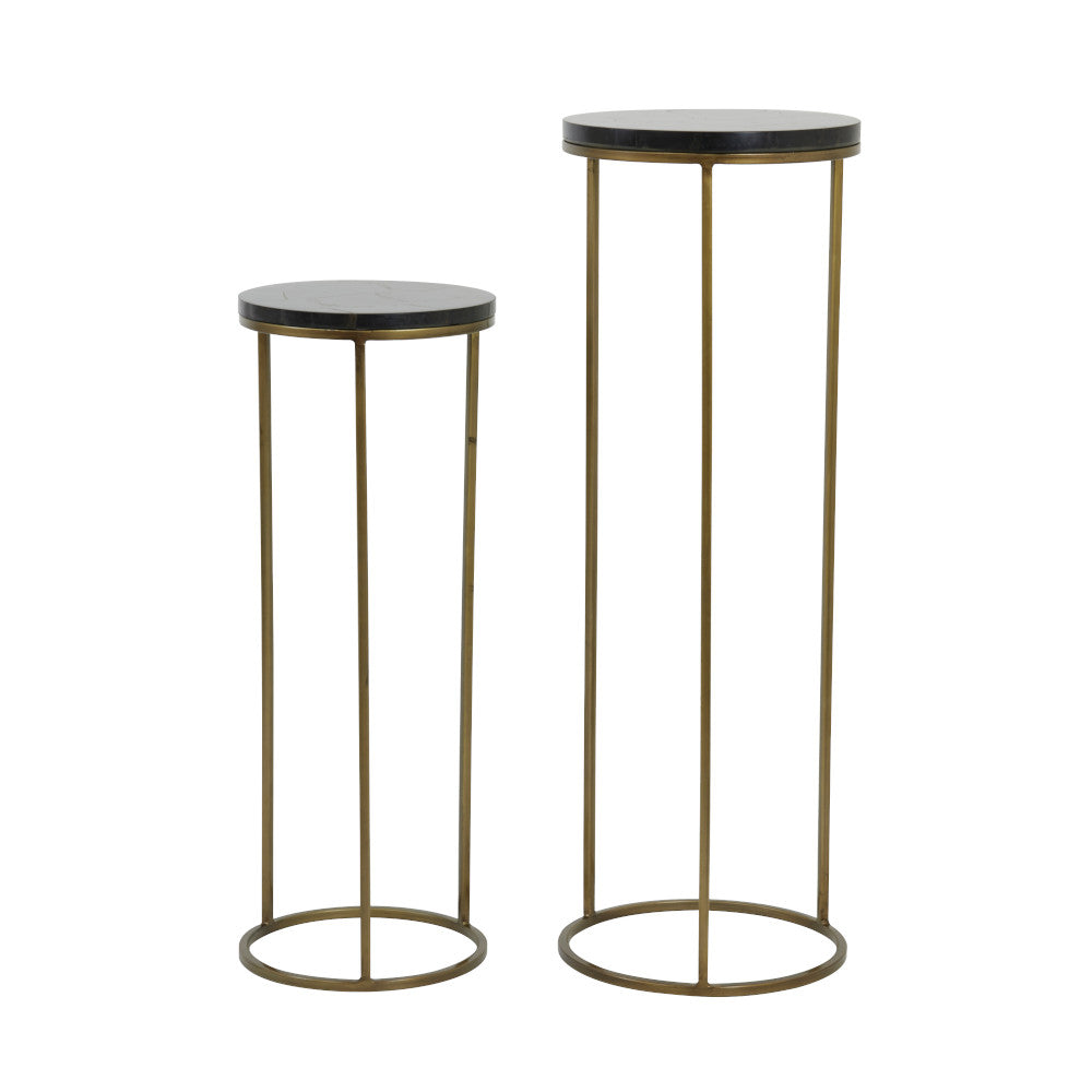 Säulen-Set SOBRINA schwarz+bronze Ø30x80cm+Ø35x100cm