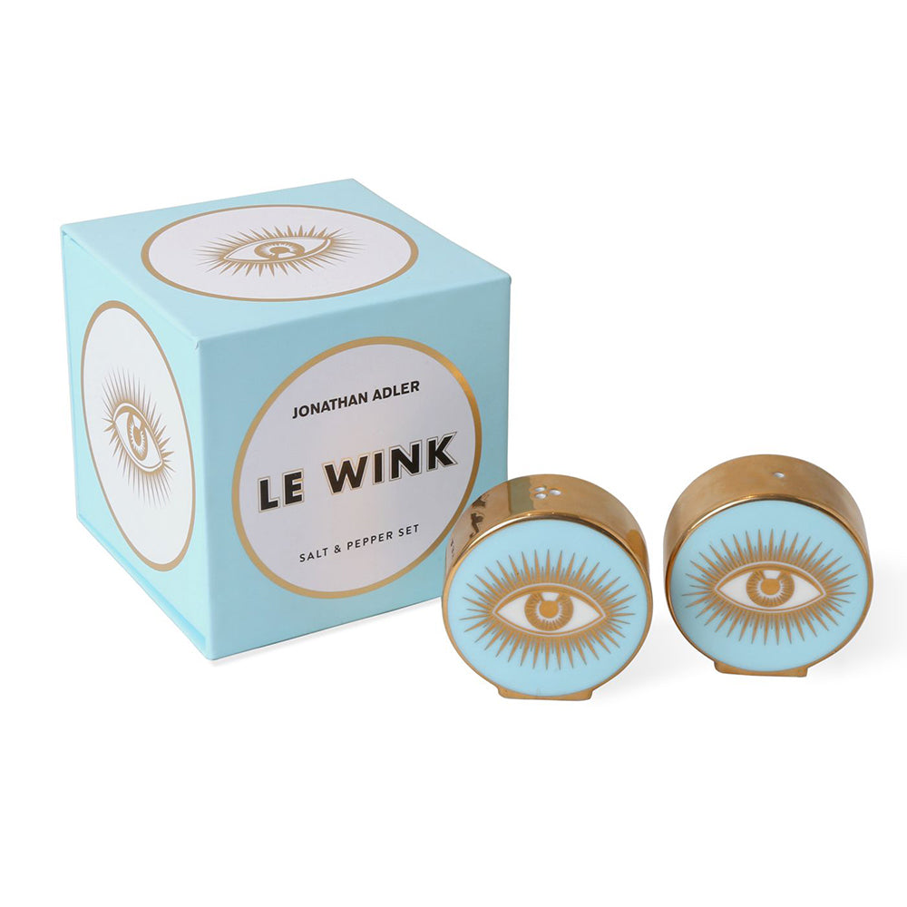 Salz & Pfeffer Set LE WINK blau, gold von Jonathan Adler