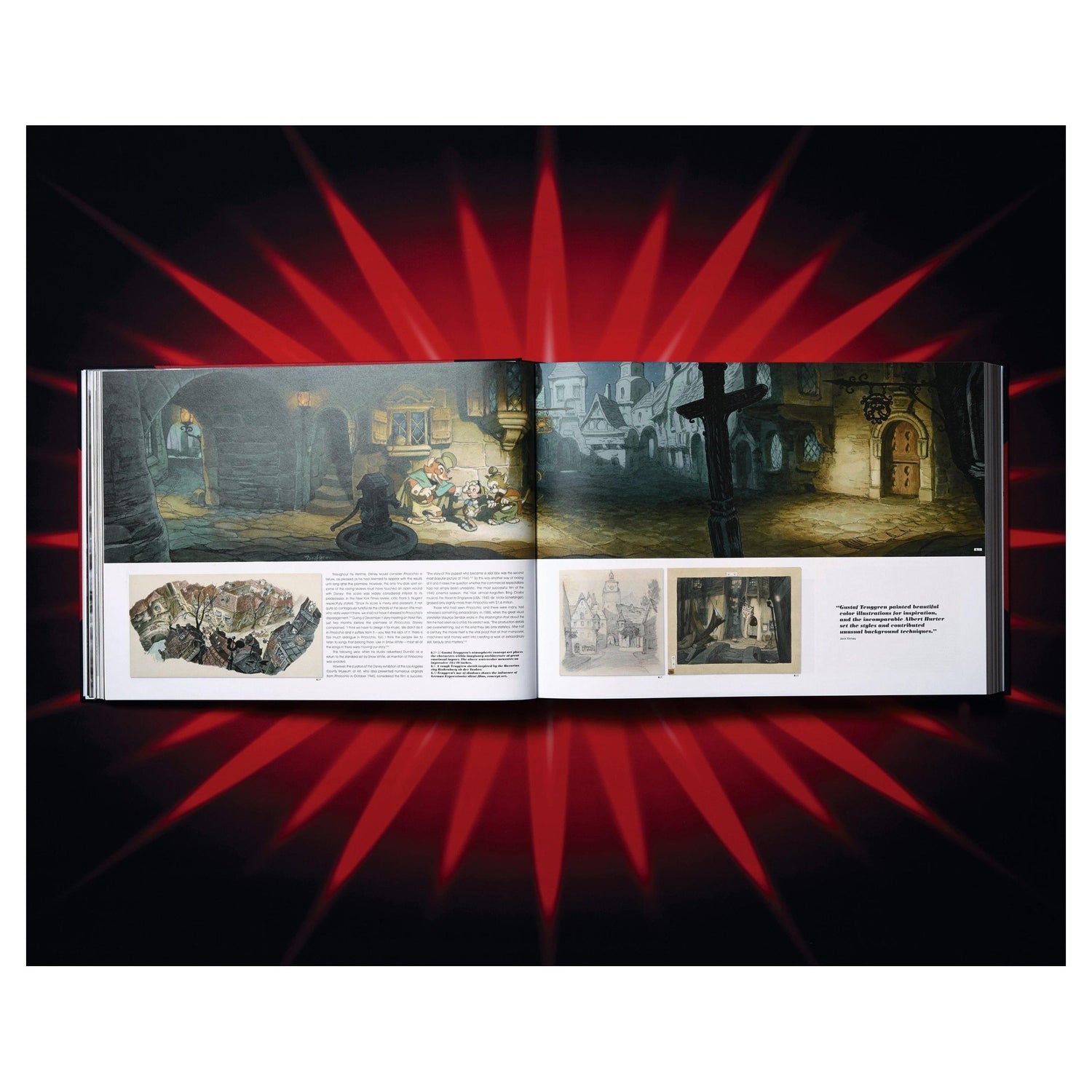 Illustrationen, Fotos und Texte zur Disney-Geschichte