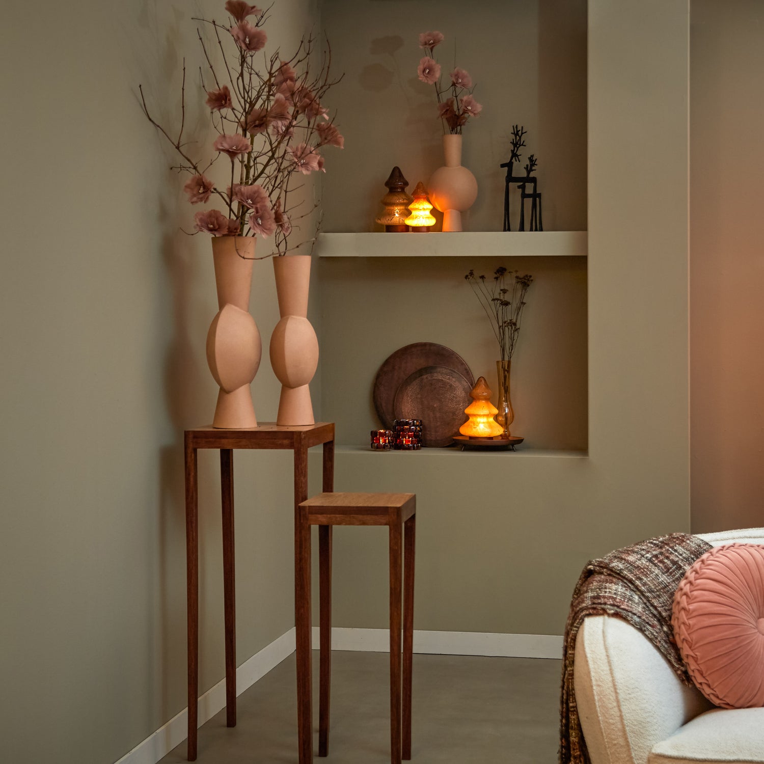 Conjunto de columnas STIJN de madera de mango, marrón