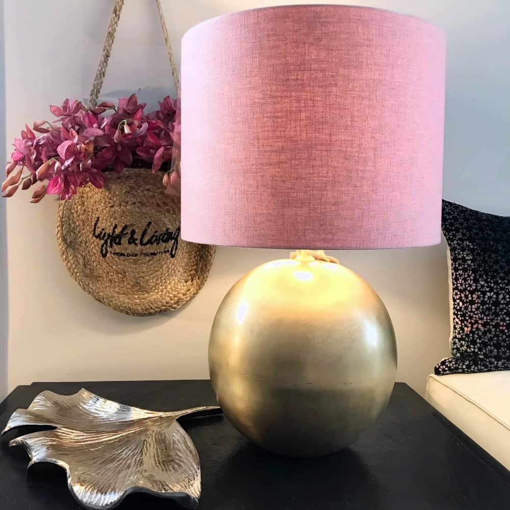 Tischlampe STRADO Bronze/Rosa, Höhe 60 cm