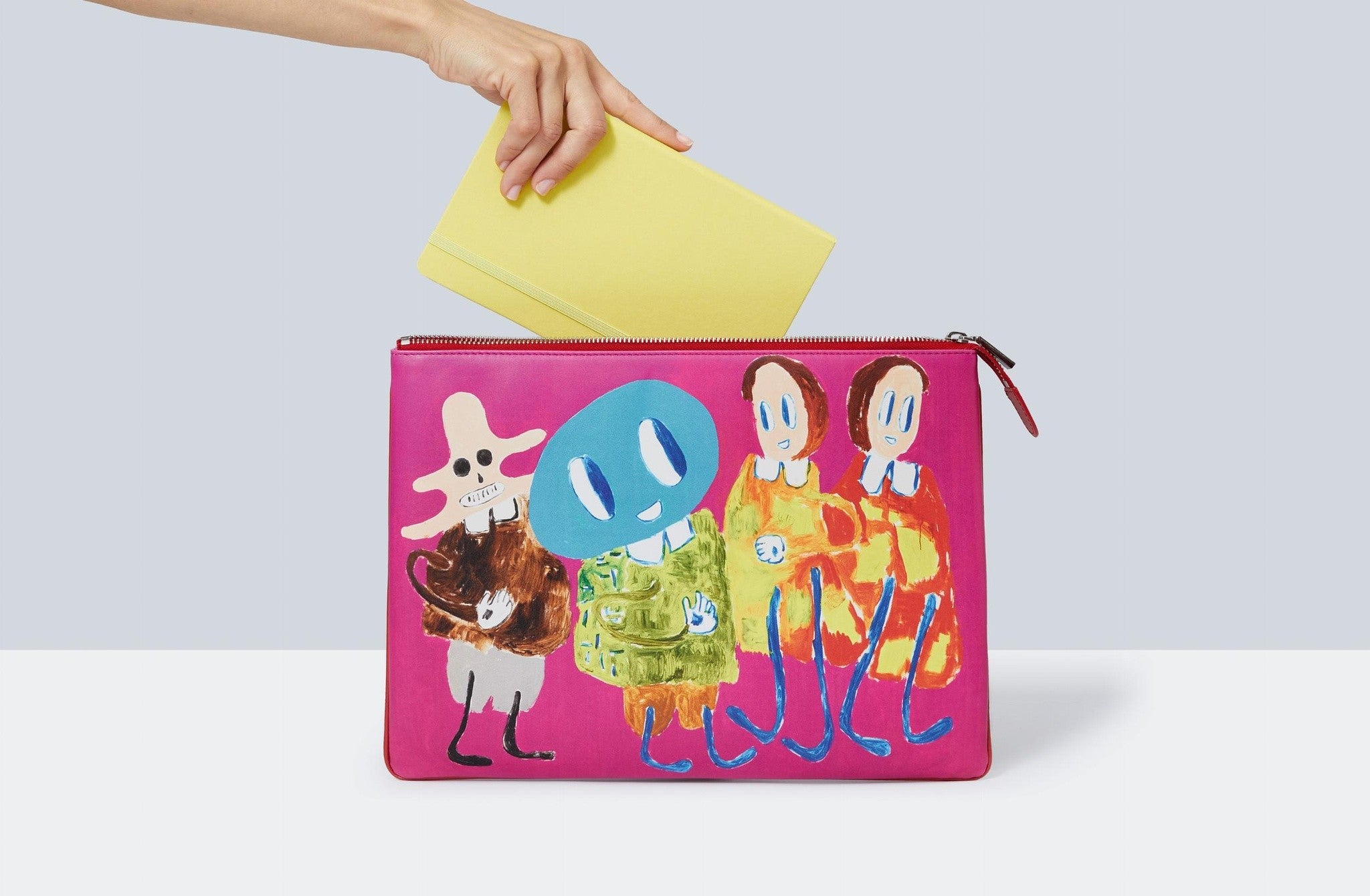 Handgefertigte Taschen Pouch. André Butzer mit Leinenfutter