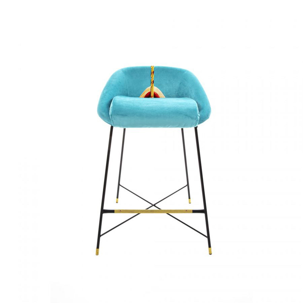 Barhocker DRILL in türkis-blau von Seletti
