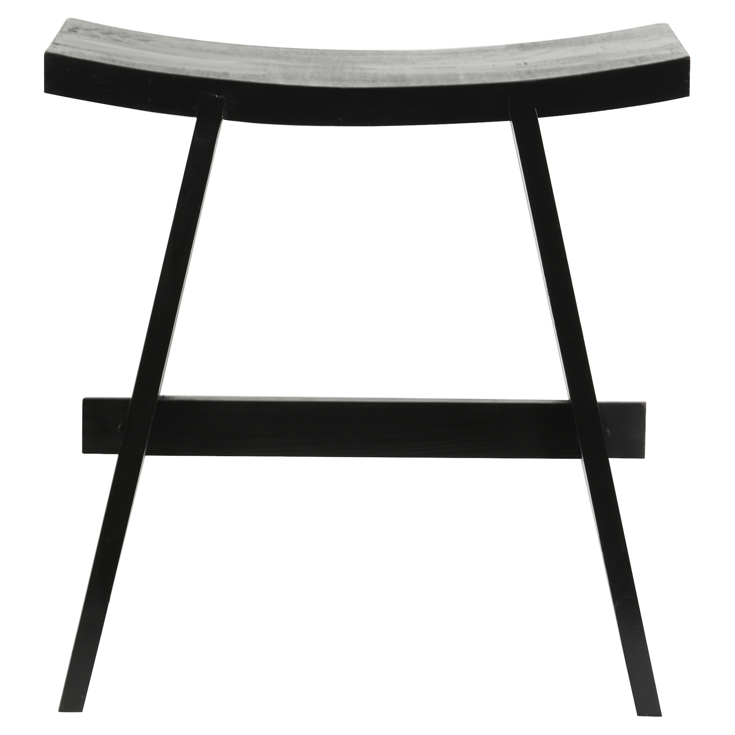 Detailansicht der schwarzen Holzstruktur des Hockers NIEKE