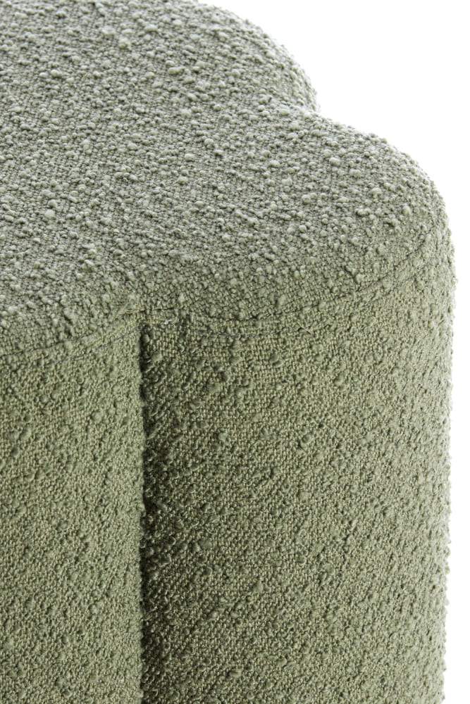 Sitzpouf NALANI 38x38x45cm bouclé dunkelgrün