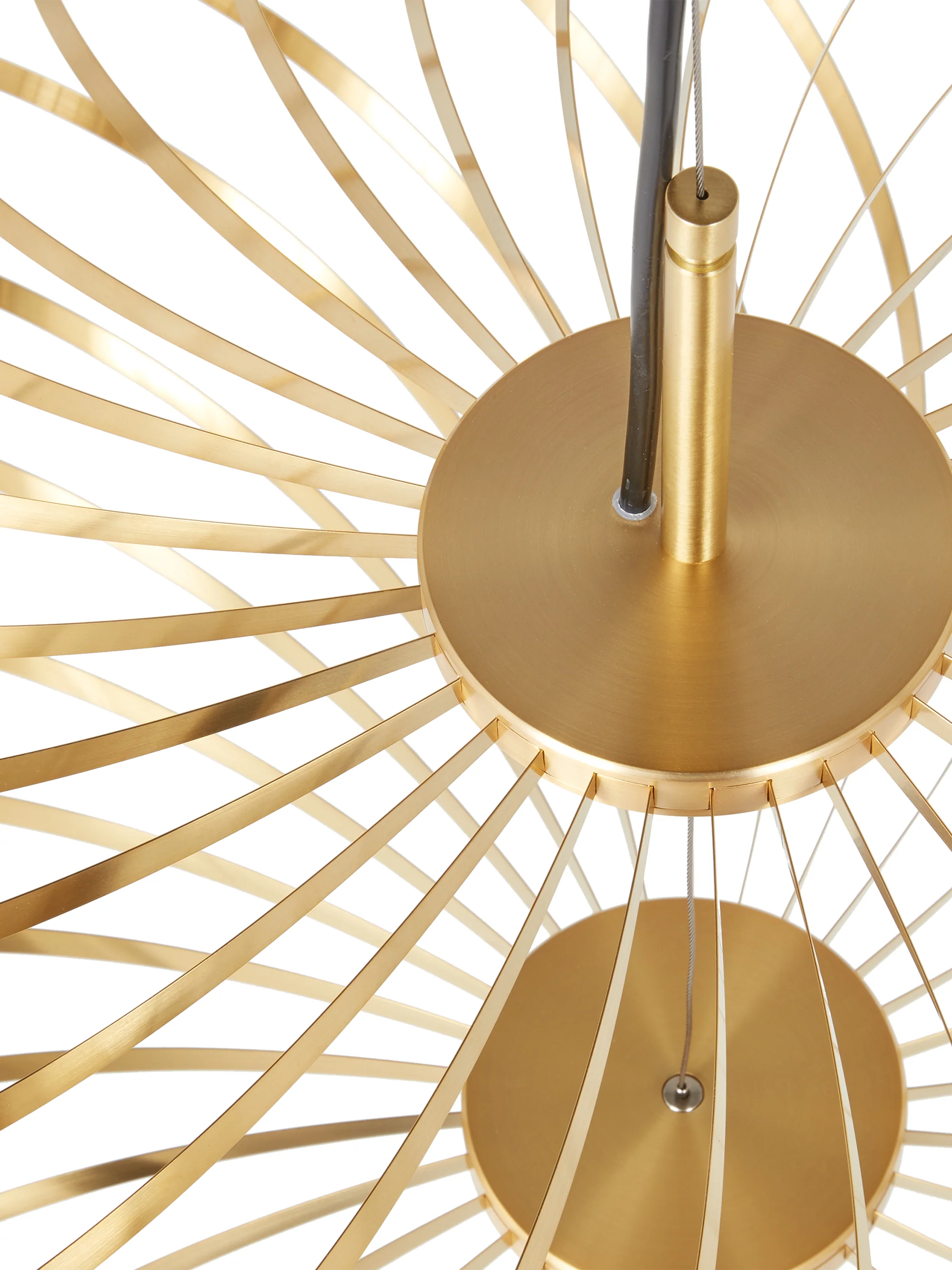 Spring Small Expandable Pendant Light von Tom Dixon im minimalistischen Interior, warmes LED Licht durch flexible Metallstruktur