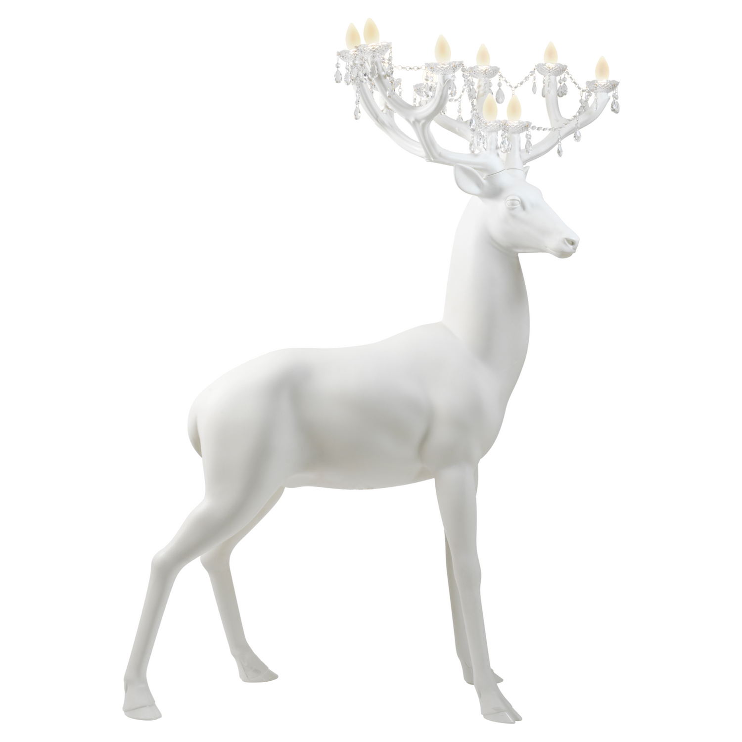 SHERWOOD Designobjekt in Weiß – skulpturale Leuchte für Innen- und Außenbereich