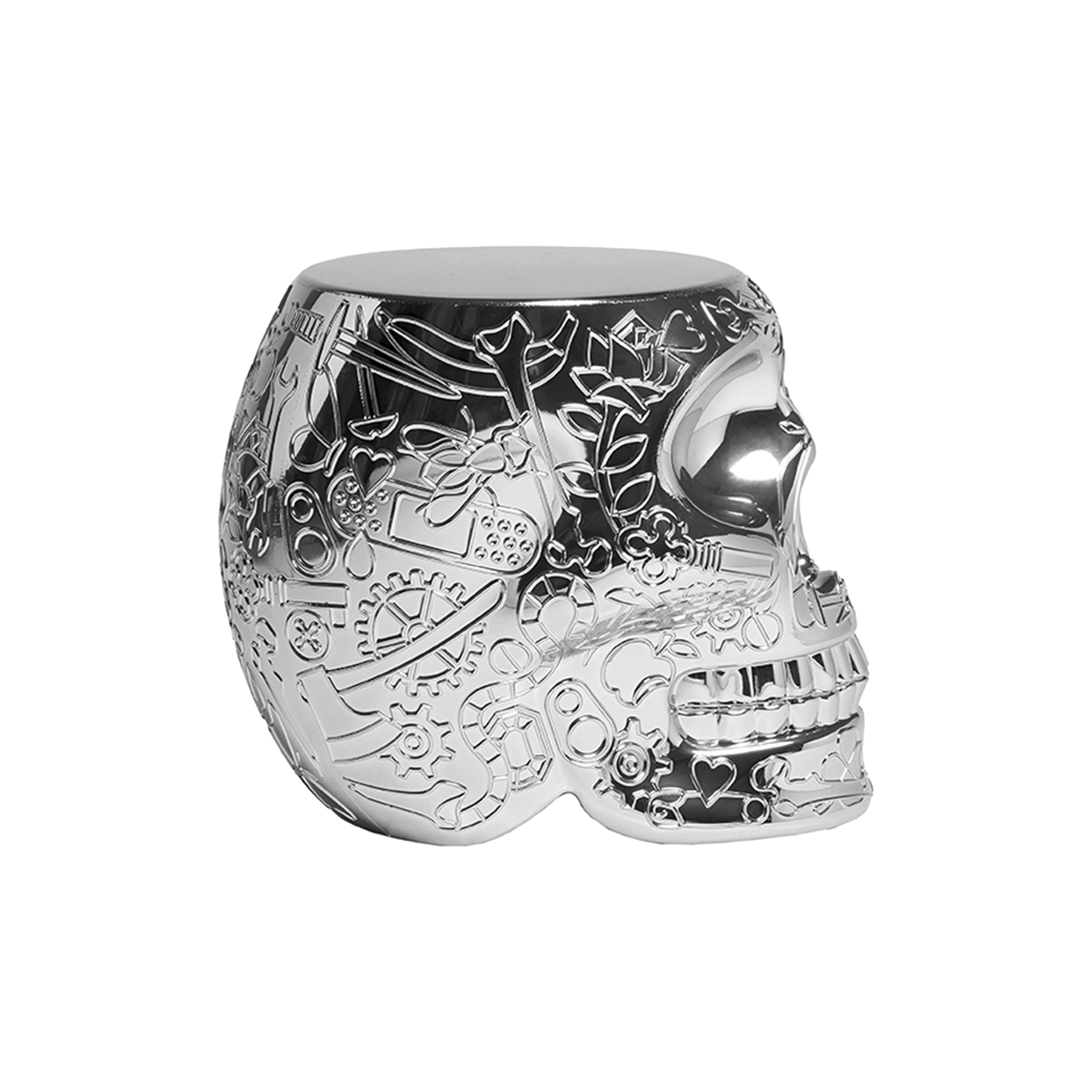 Stuhl & Beistelltisch MEXICO in Silber von Qeeboo