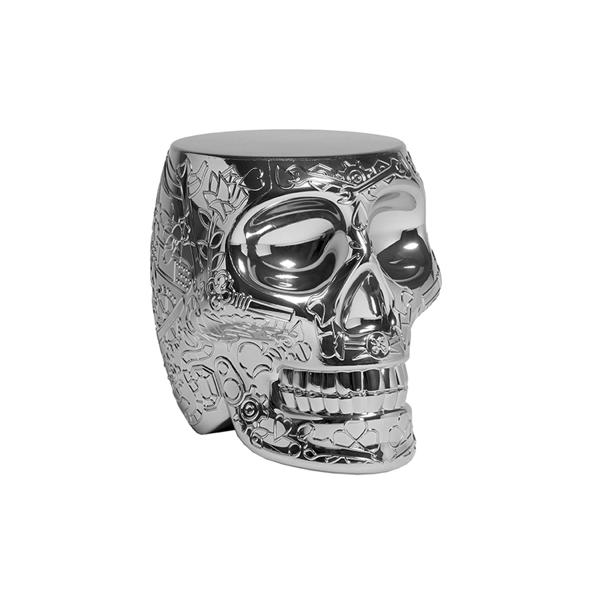 Stuhl & Beistelltisch MEXICO in Silber von Qeeboo