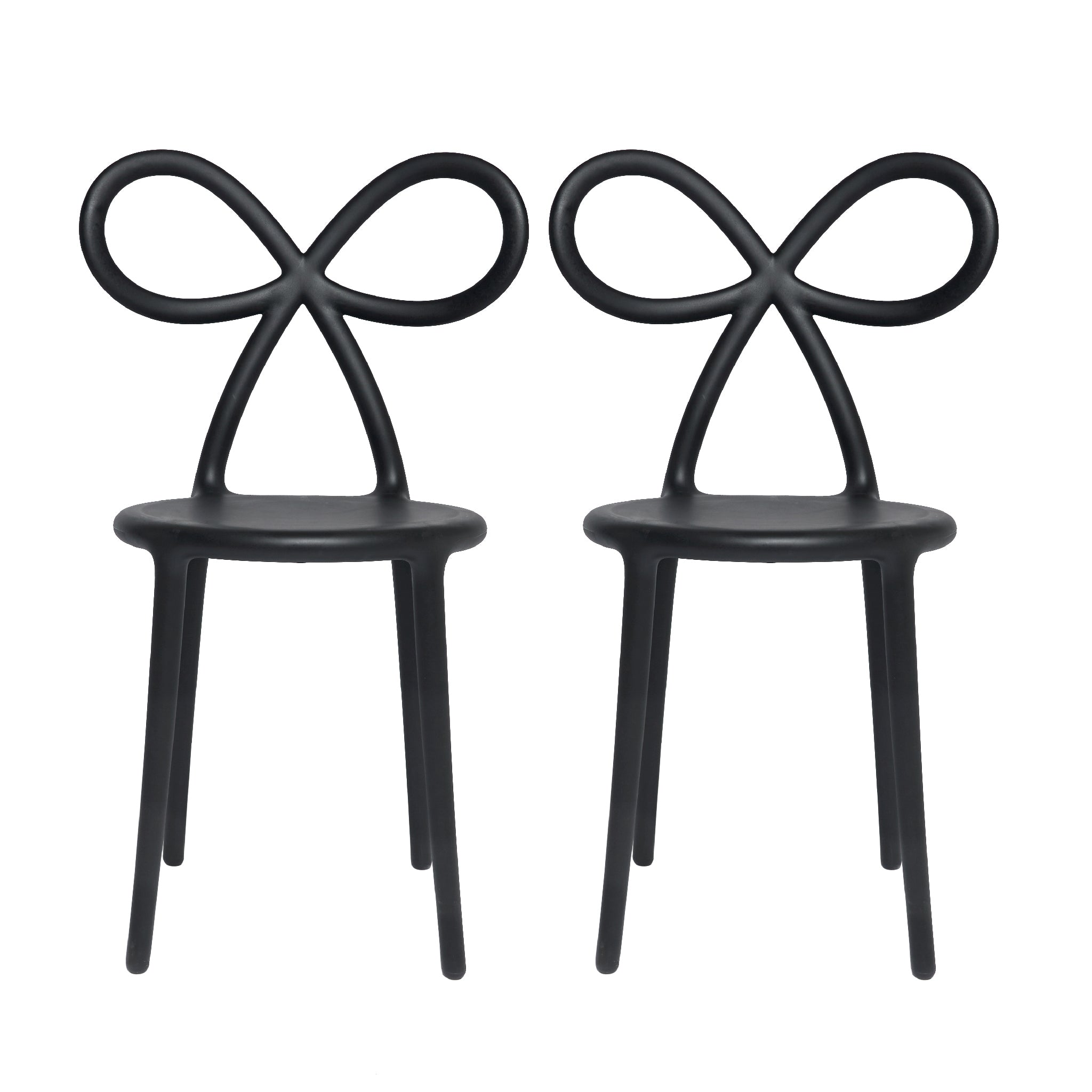 Stuhl RIBBON im 2er Set in Schwarz von Qeeboo