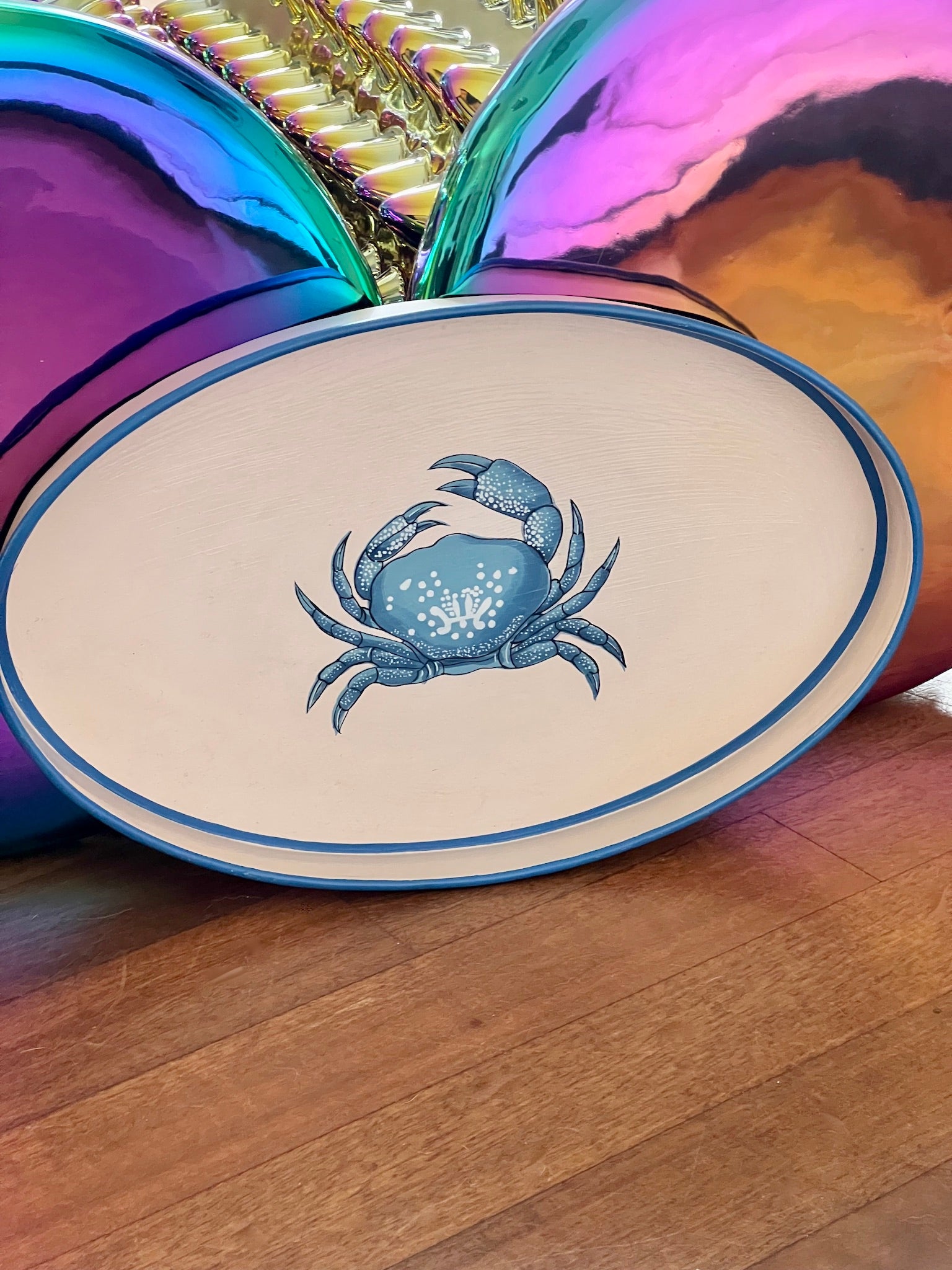 Cancer tray, hand-painted light pink 33x20cm