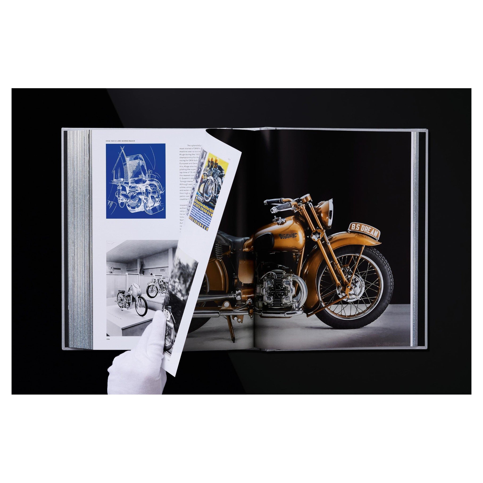 Edler Motorrad-Doppelband mit präzisen Fotodokumentationen