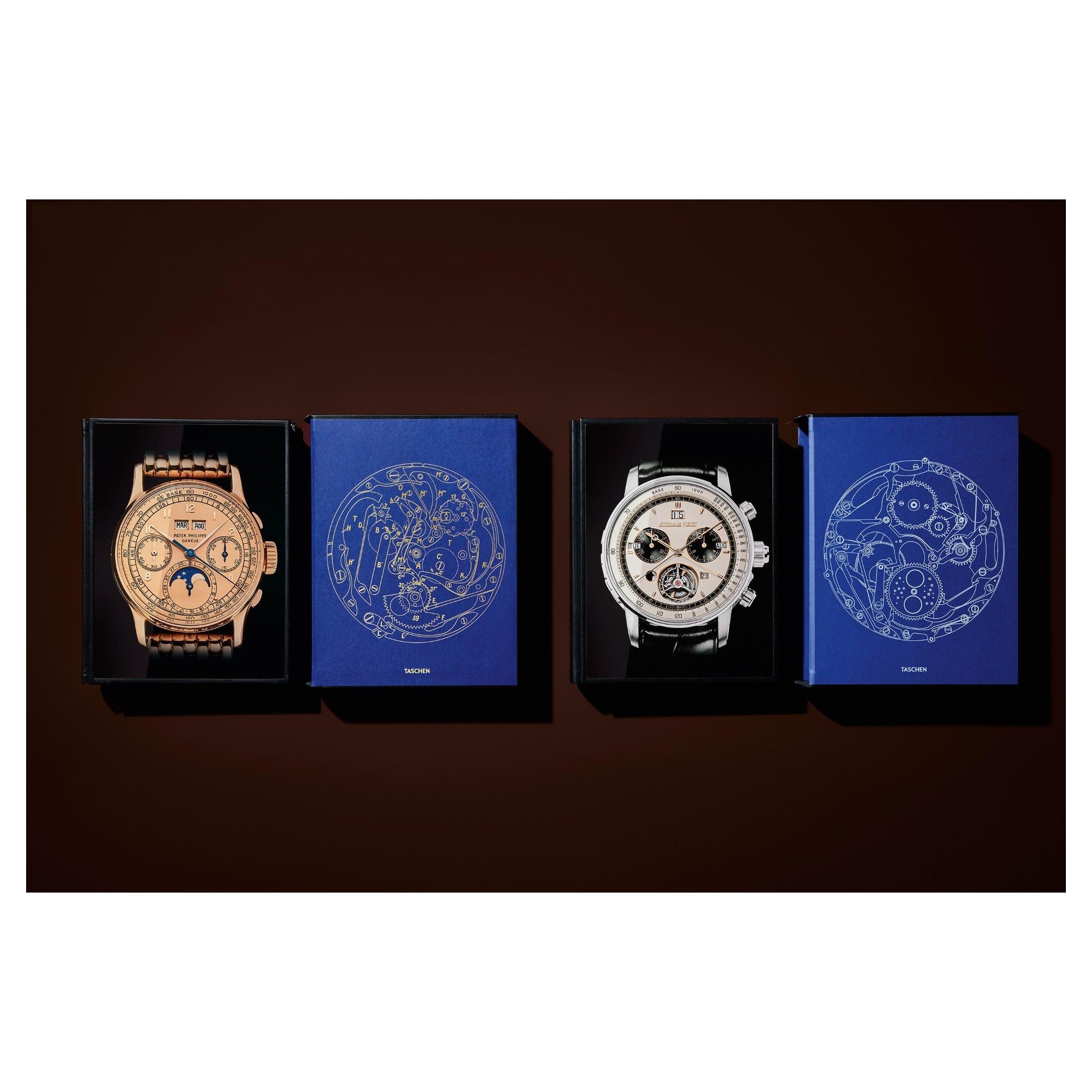 Seitenansicht der beiden Bände mit sichtbarer Folienprägung