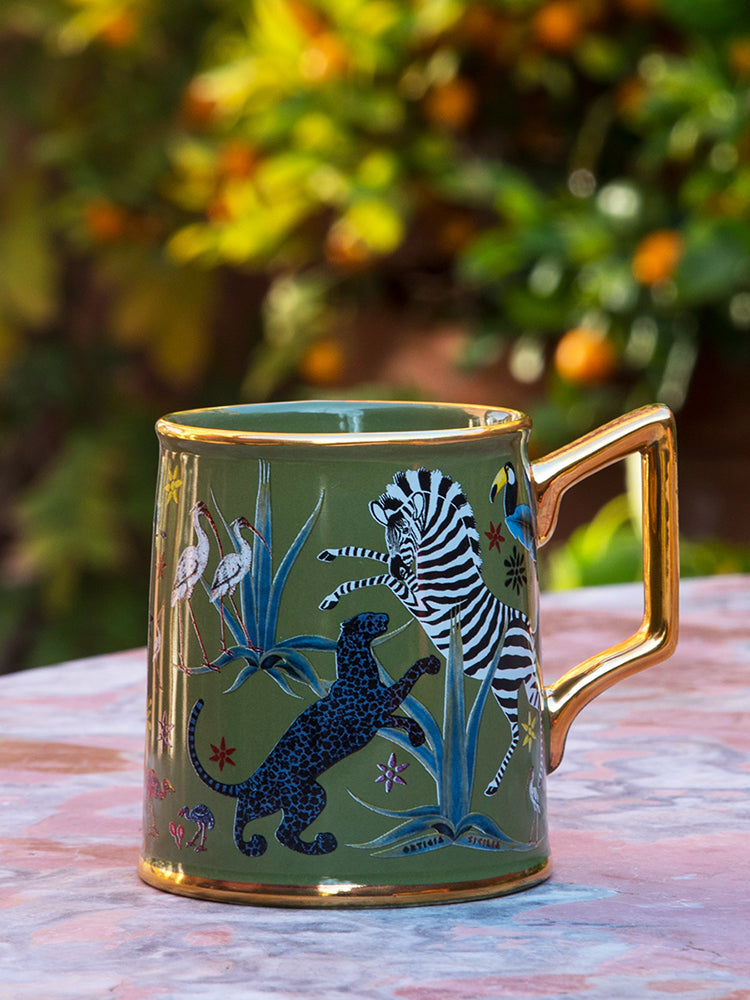 Tasse TAZZA GREEN aus Porzellan von der Marke Ortigia Sicilia