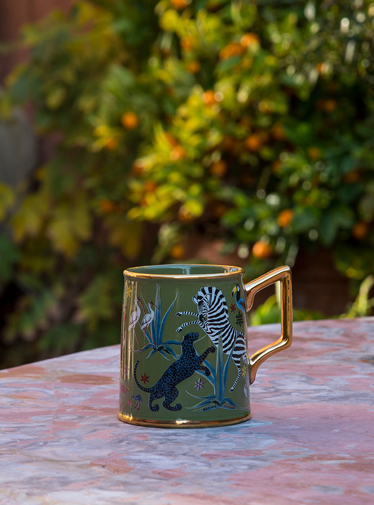Tasse TAZZA GREEN aus Porzellan von der Marke Ortigia Sicilia