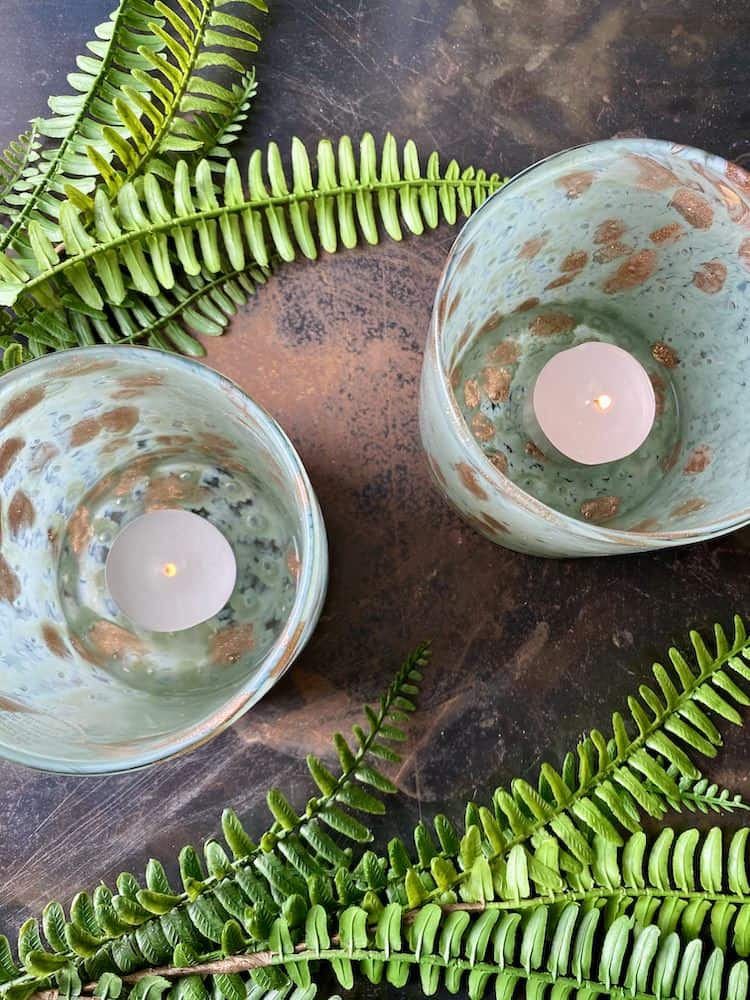 Teelicht LINEN grün