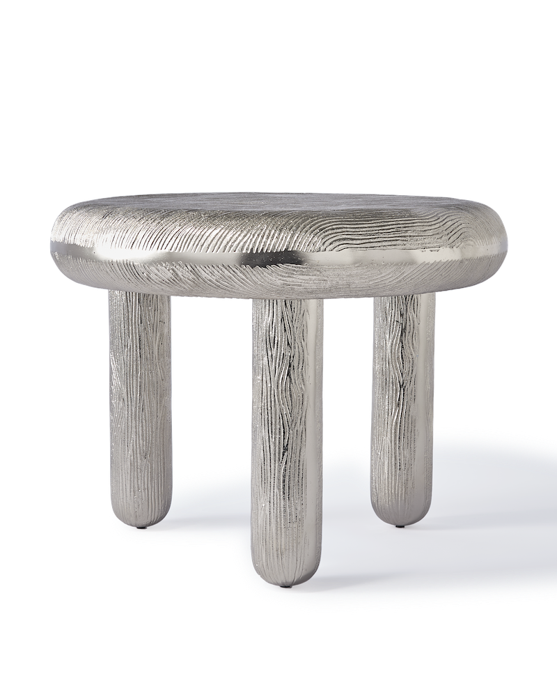 Thick Disk Side Table in silber