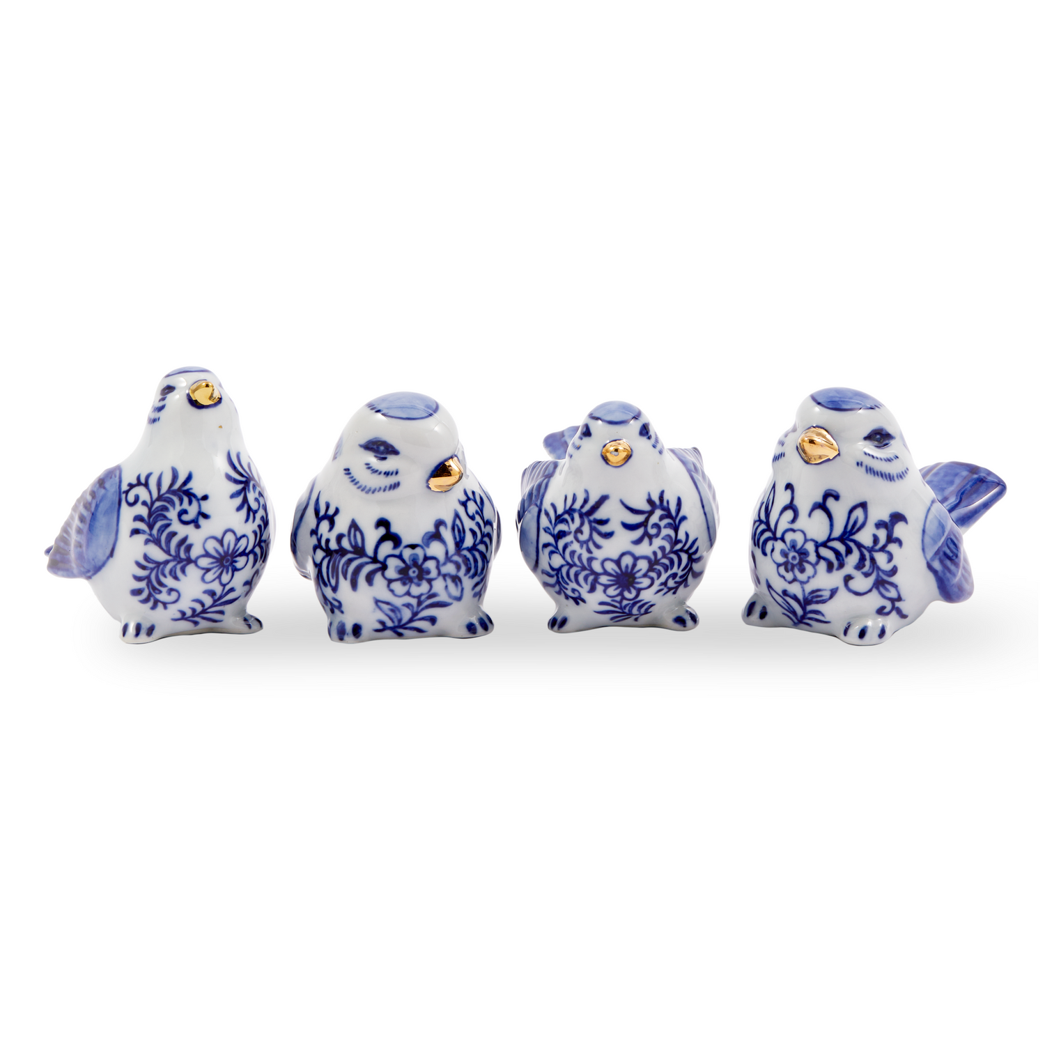 Geschenkset aus vier handverzierten Porzellanfiguren von Pols Potten