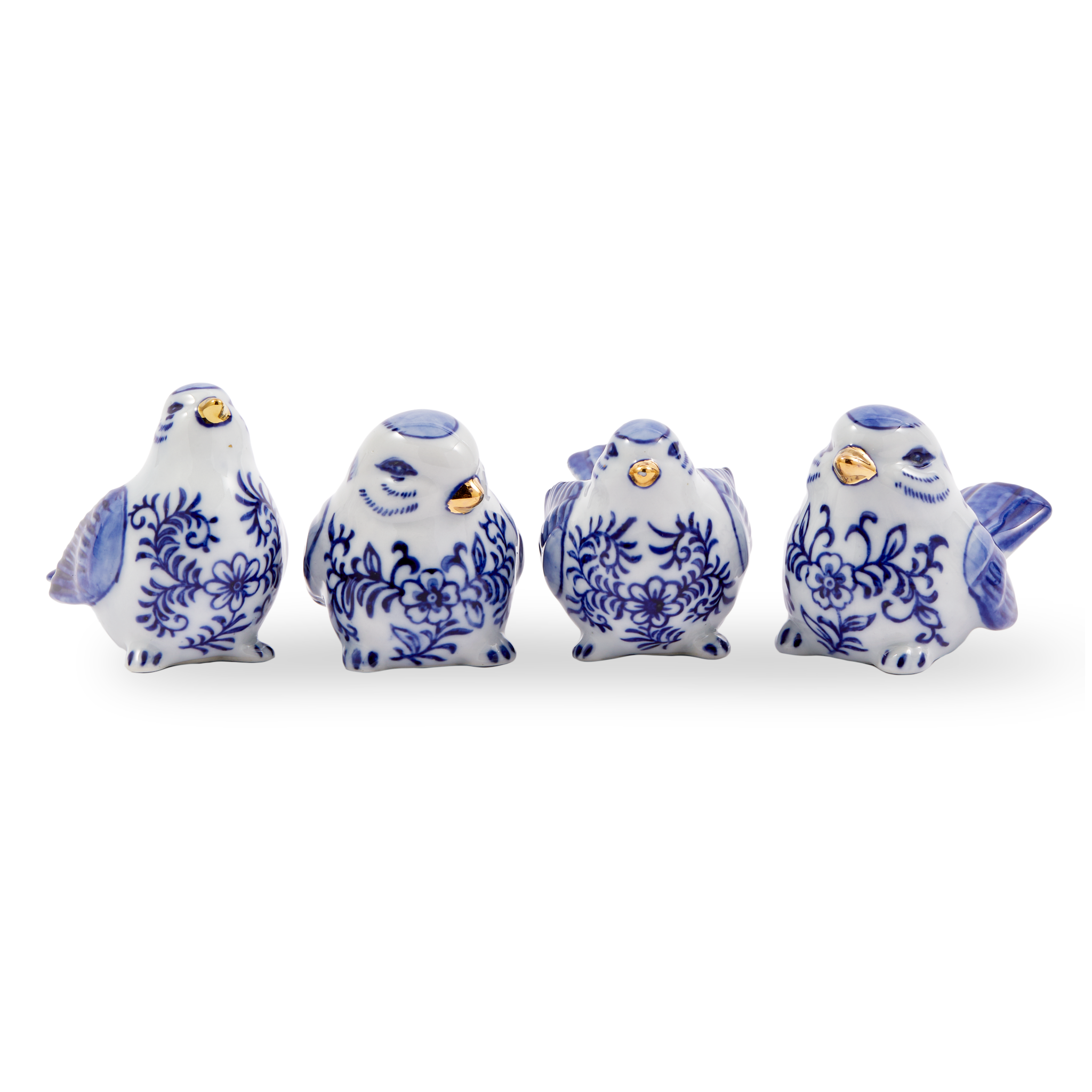 Geschenkset aus vier handverzierten Porzellanfiguren von Pols Potten