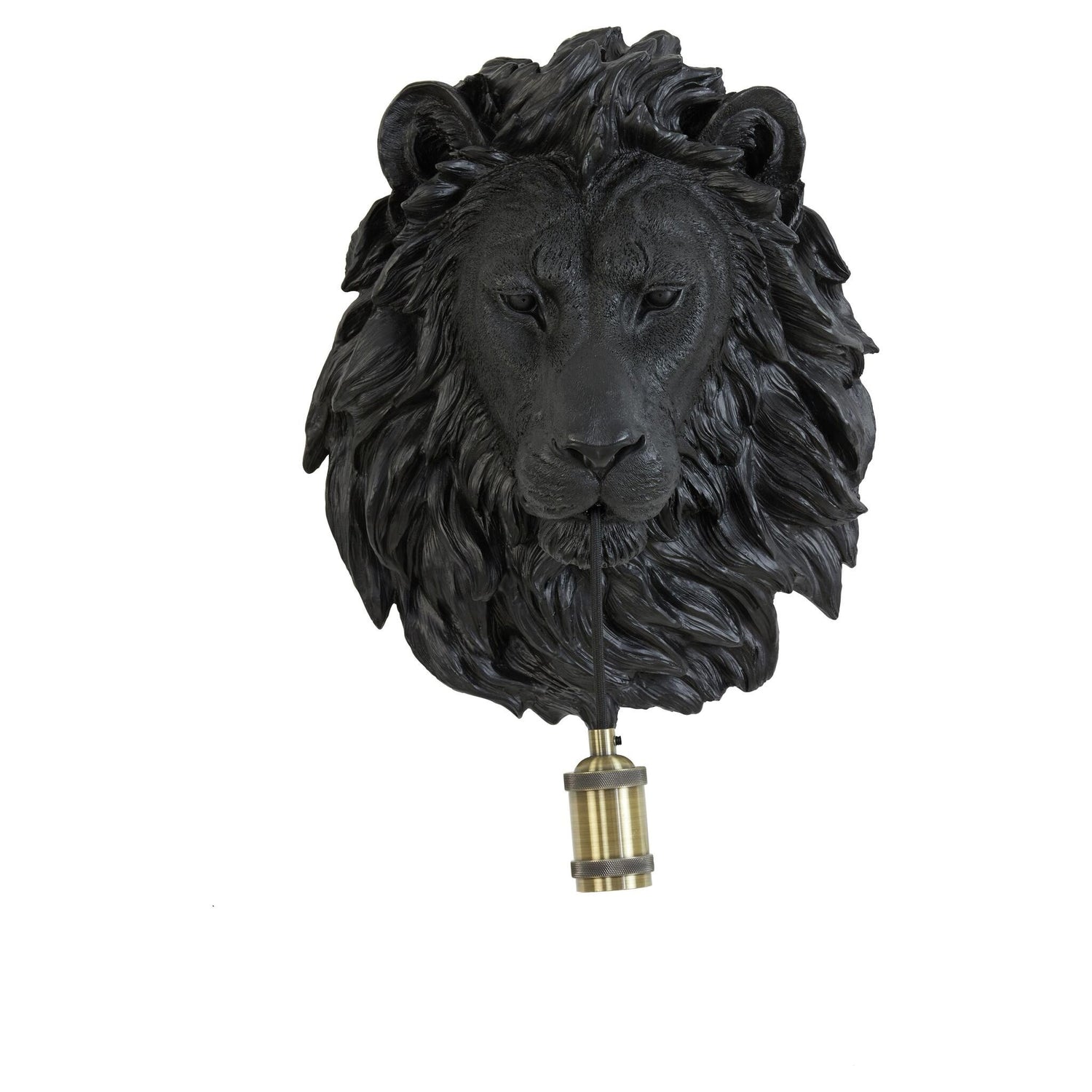 Tiermotiv Wandlampe LION matt schwarz für modernes Zuhause