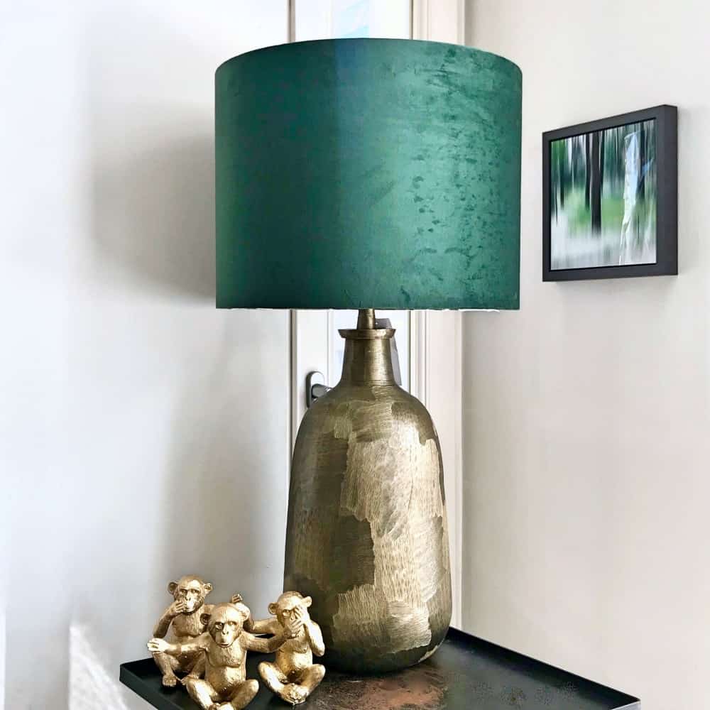 Light & Living Tischlampe FLATEY Bronze Samt Grün