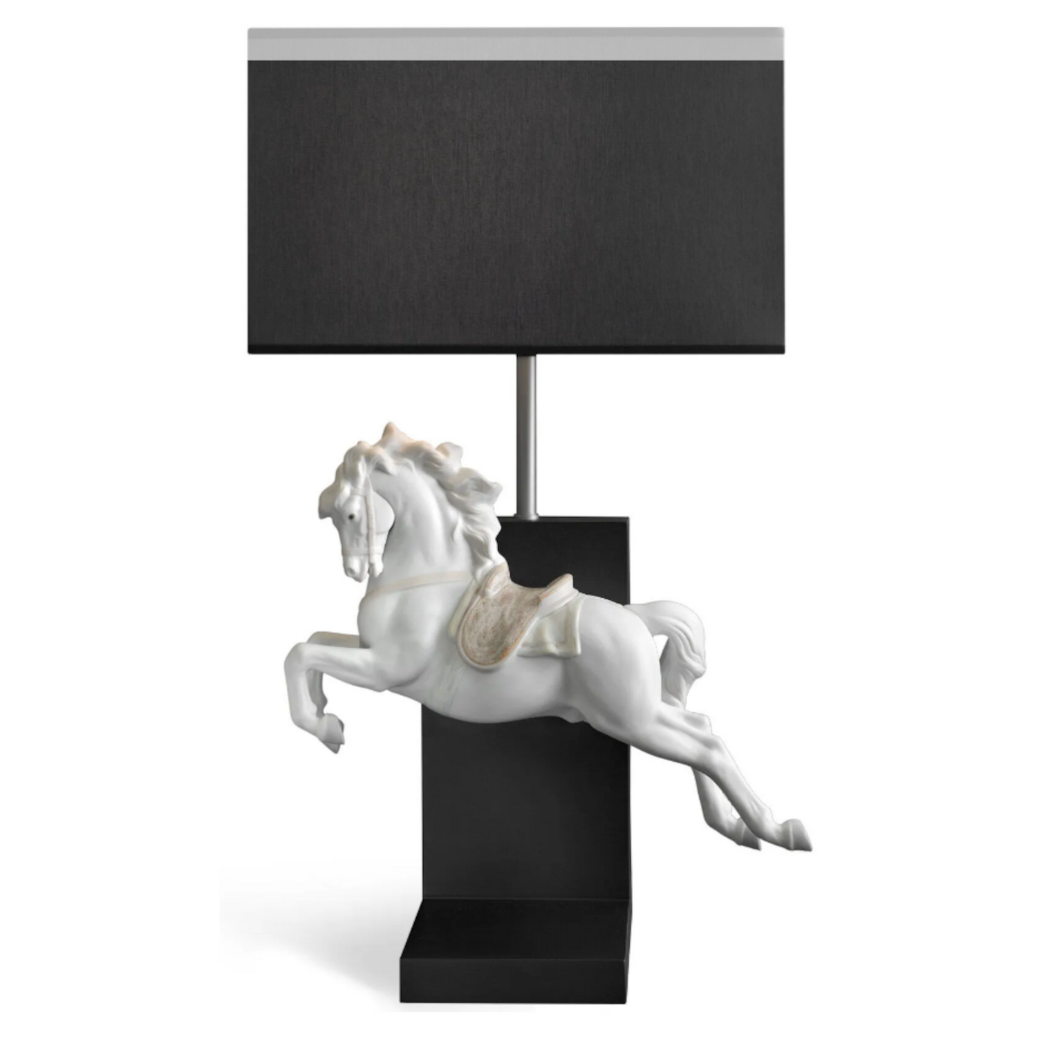 Elegante Lladró Tischlampe mit kunstvoller Pferdeskulptur