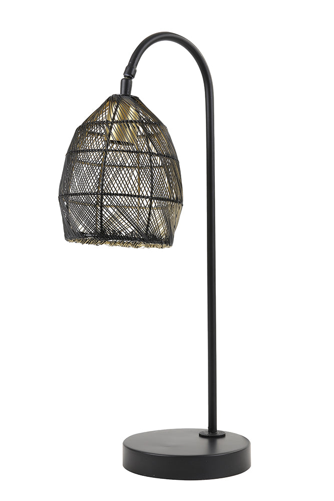 Tischleuchte MEYA in matt schwarz und gold der Marke Light & Living