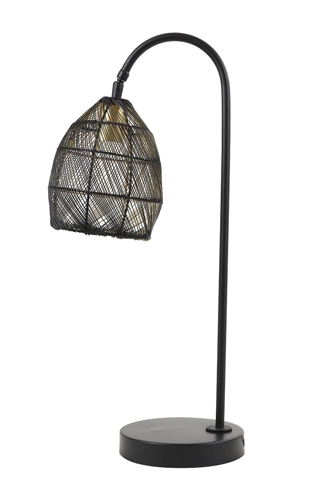 Tischleuchte MEYA in matt schwarz und gold der Marke Light & Living