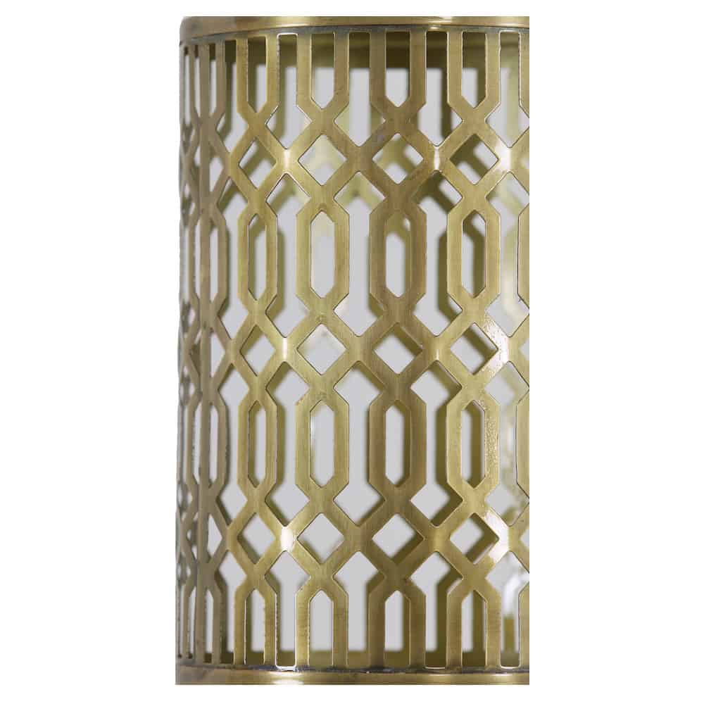 Lampe ROHAT blau, goldenes Muster