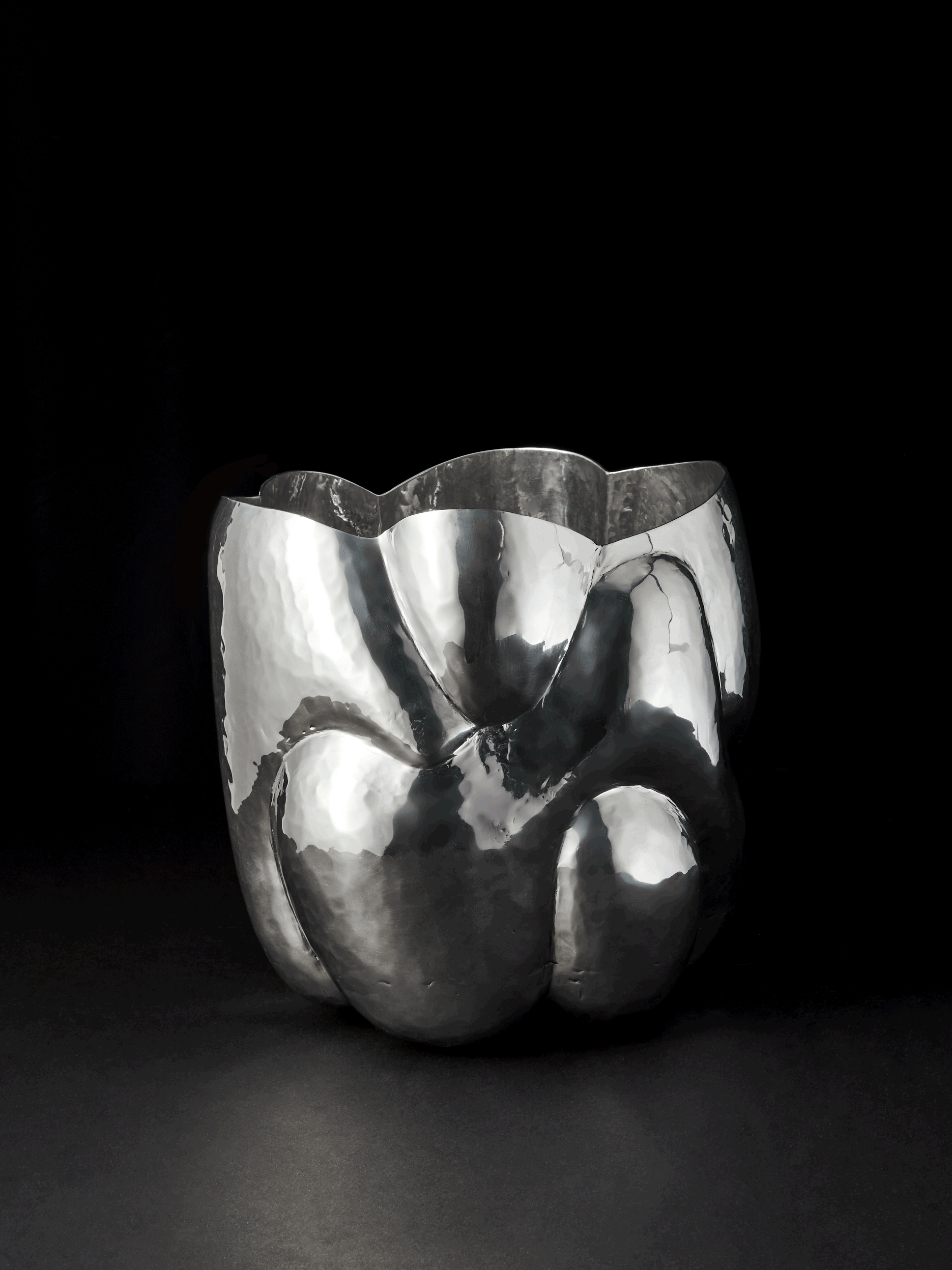 Gefäss in Silber - Cloud Short Vessel in Polished Stainless Steel