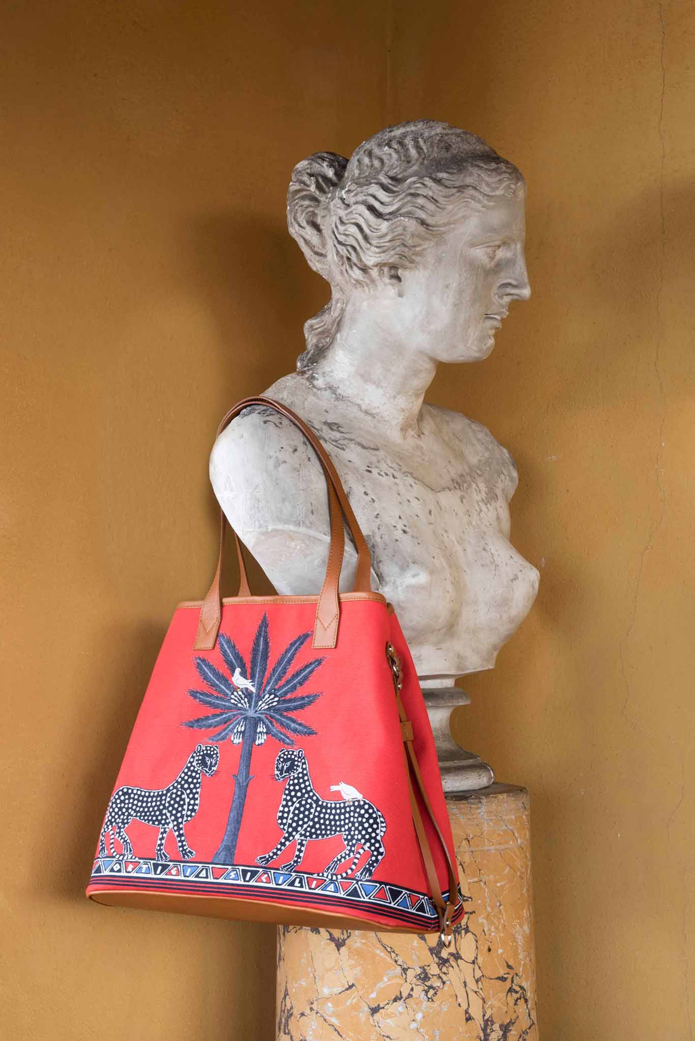 Tote Bag GATTOPARDO ROSSO in Rot von Ortigia Sicilia