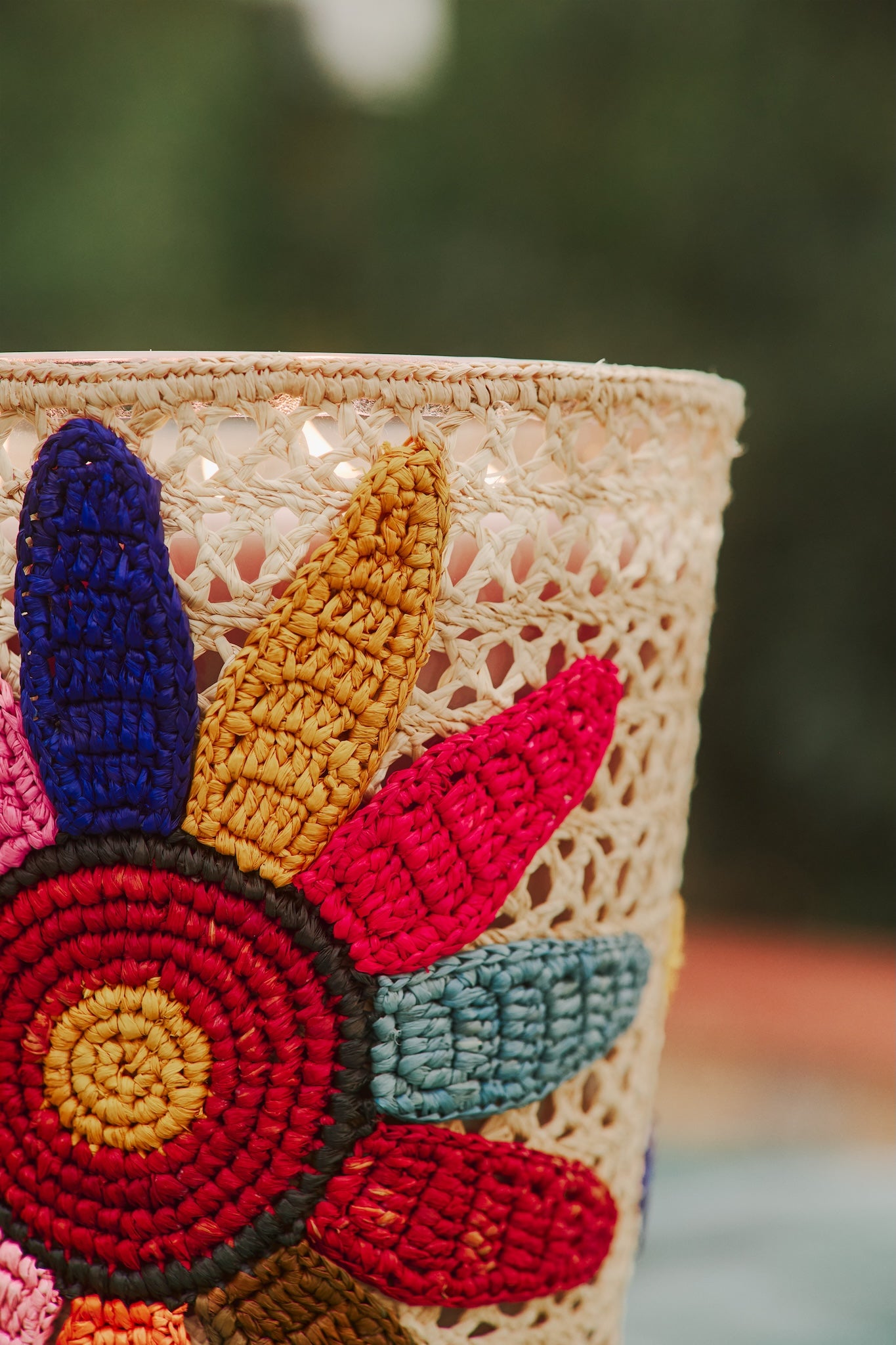 Duftkerze Tournesol - Glas mit handgehäkeltem Raffia - Baobab Collection