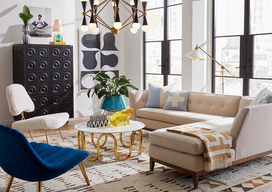 Überwurf NIXON aus 100% Babyalpakawolle in gelb von Jonathan Adler