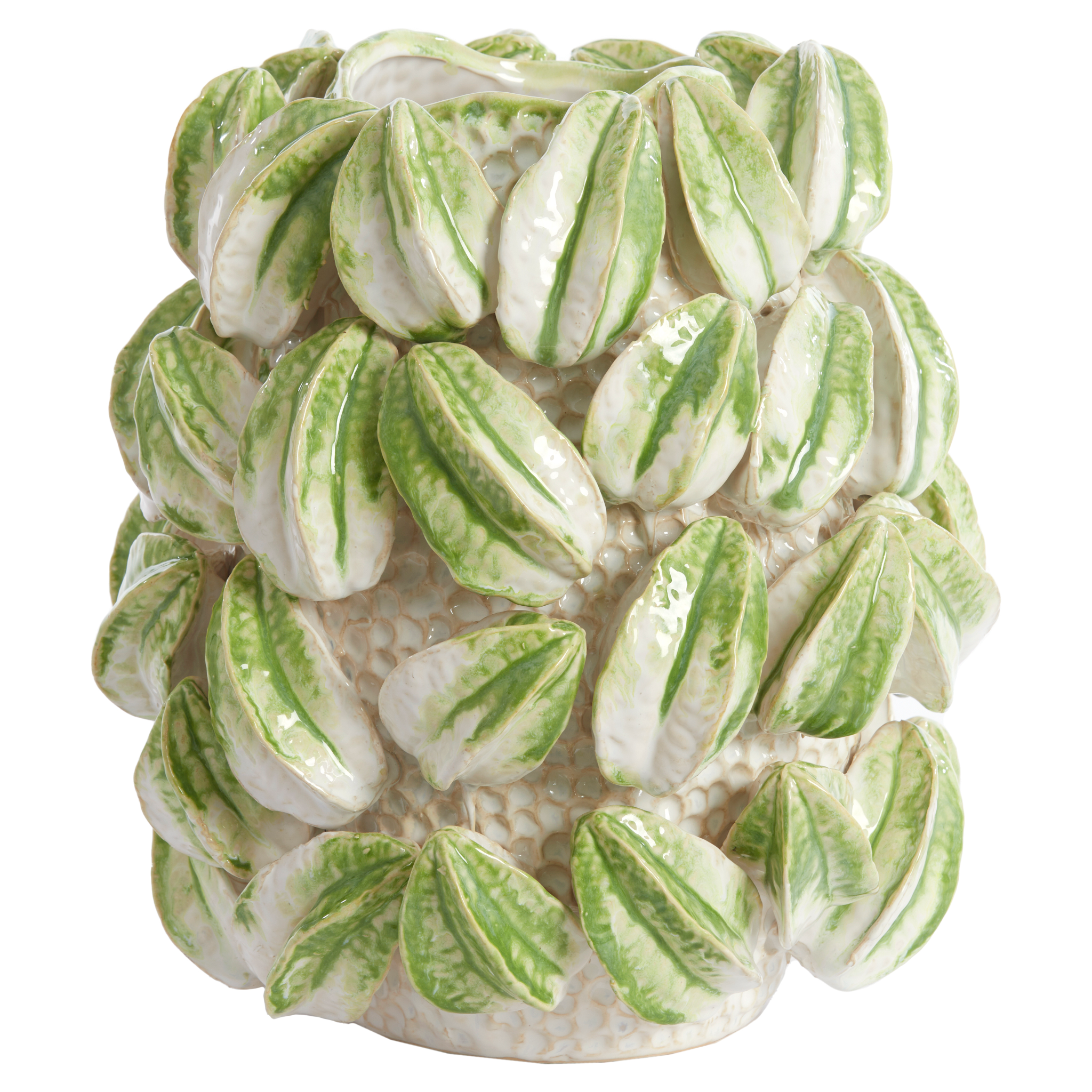 CARAMBOLA Vase von Light & Living in Creme und Grün