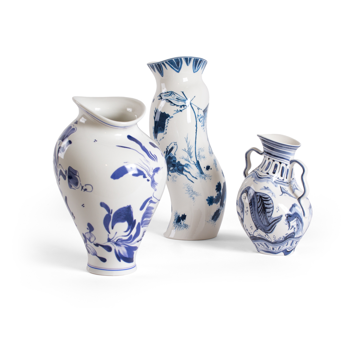 Seletti Deko-Vase im Stil klassischer Delfter Keramik