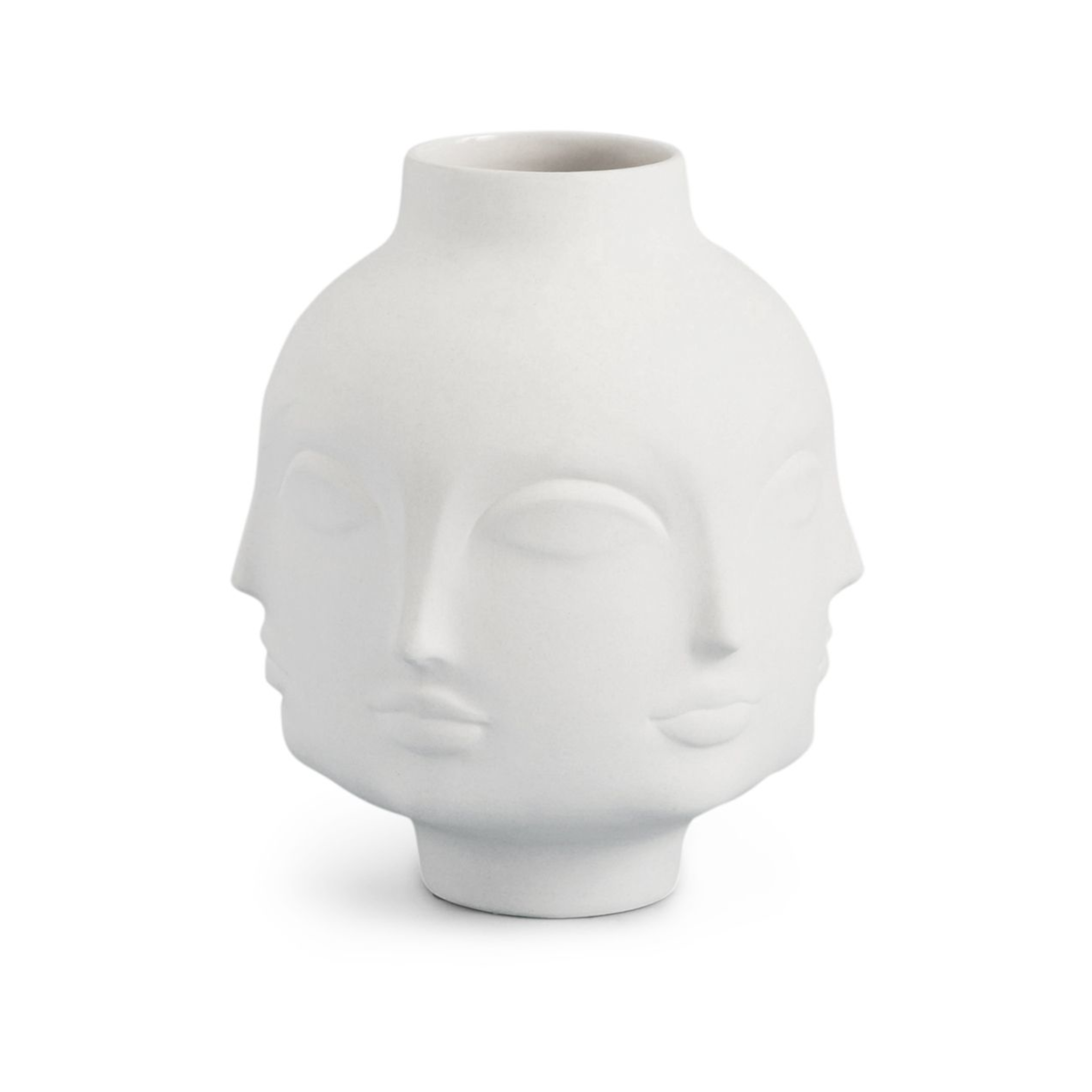 Skulpturale DORA MAAR VASE aus unglasiertem Porzellan.