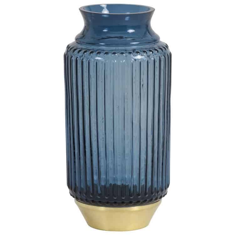 Light & Living Vase JANEIRO Blau Gold Ø13,5x27cm Glas