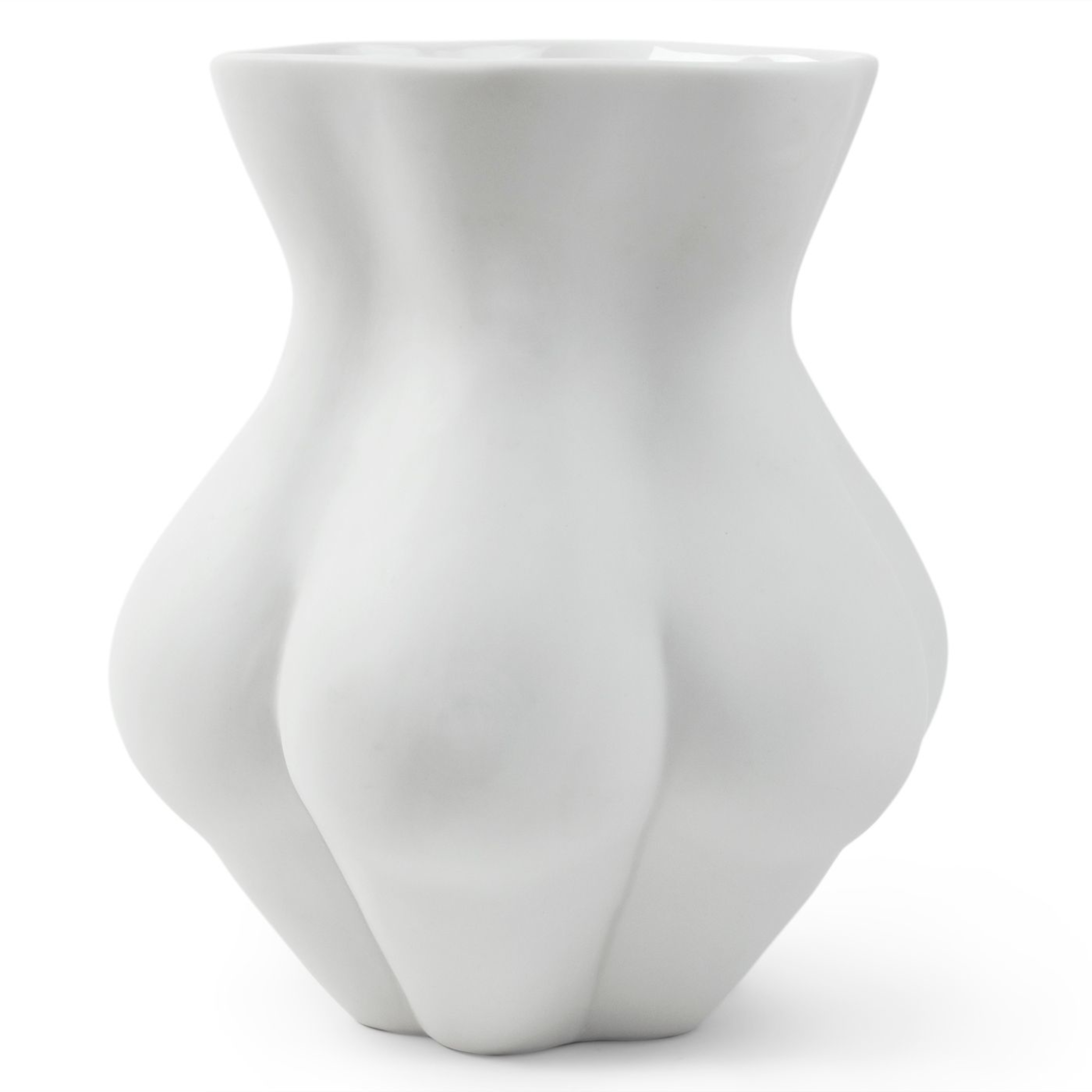Skulpturale KIKI’S DERRIÈRE VASE aus weißem Porzellan.