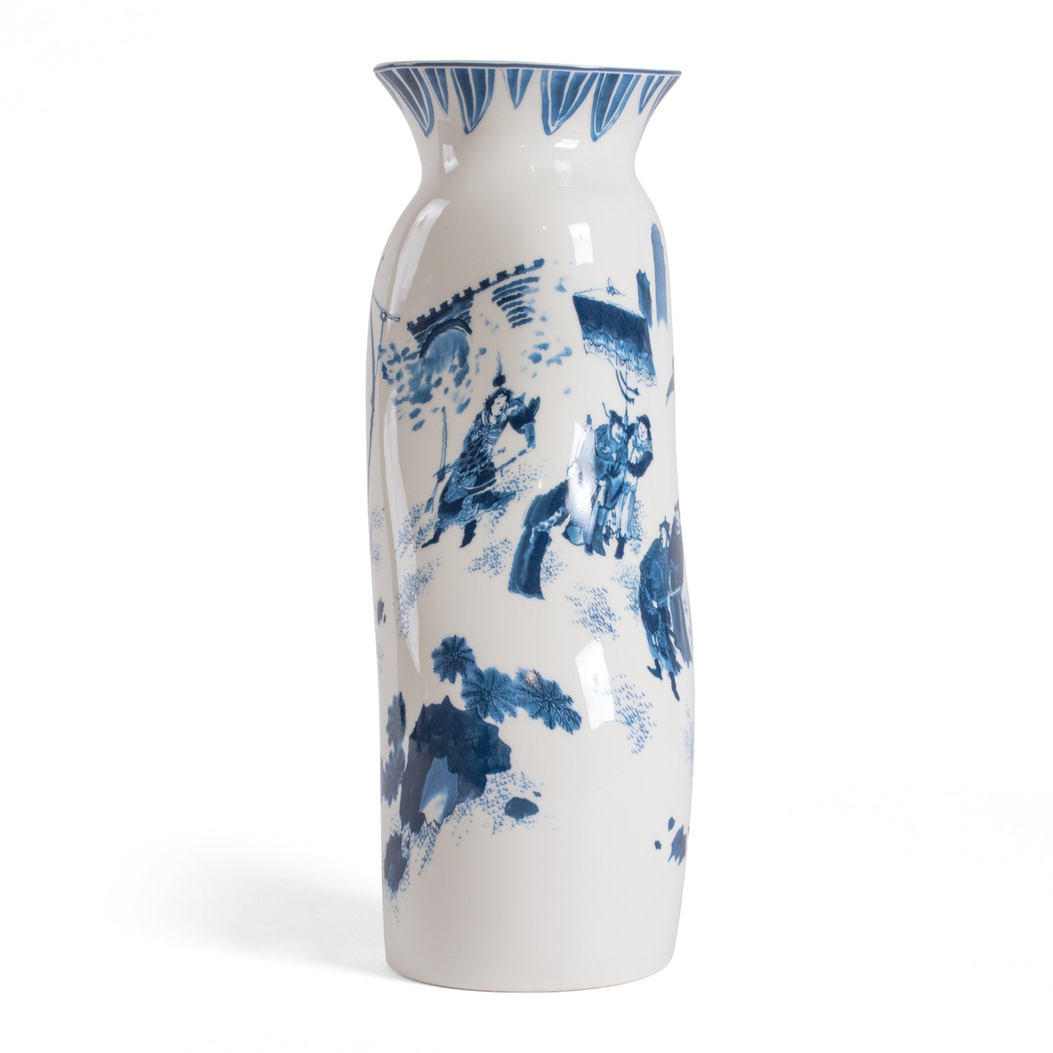 Chinoiserie-inspirierte Vase mit modernem Twist aus Porzellan