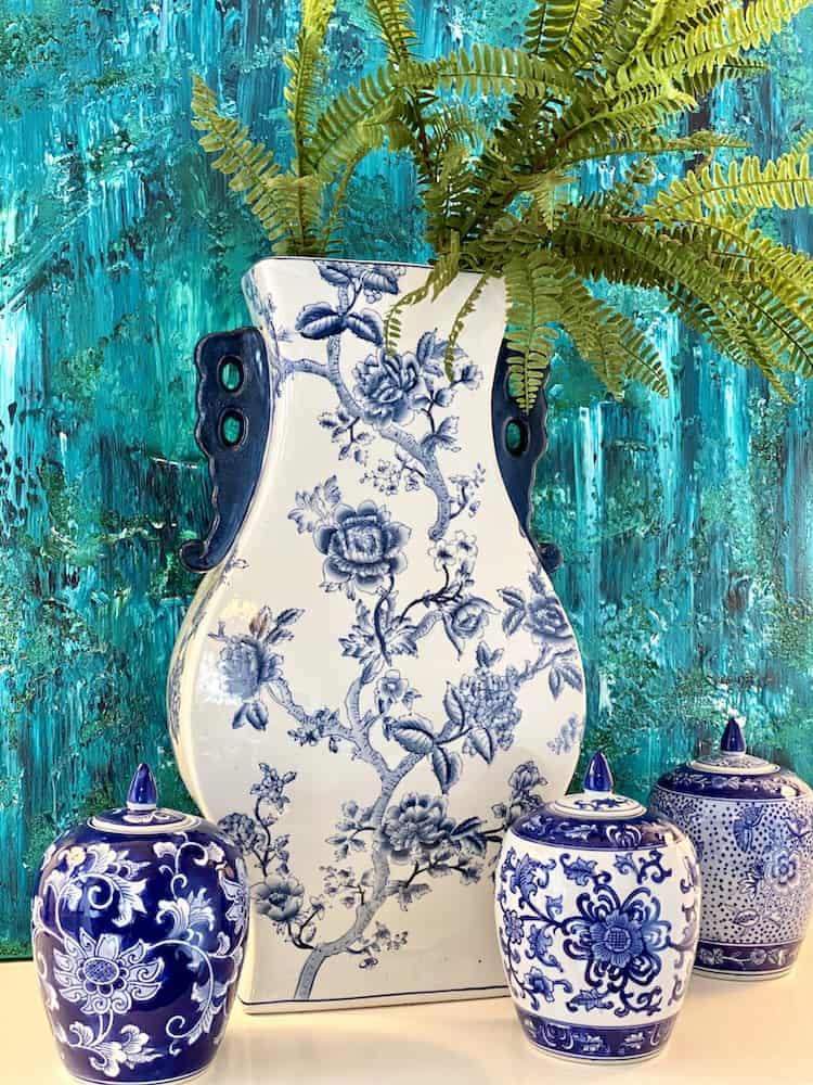 Imperial vase JASMIN blue-white 59cm