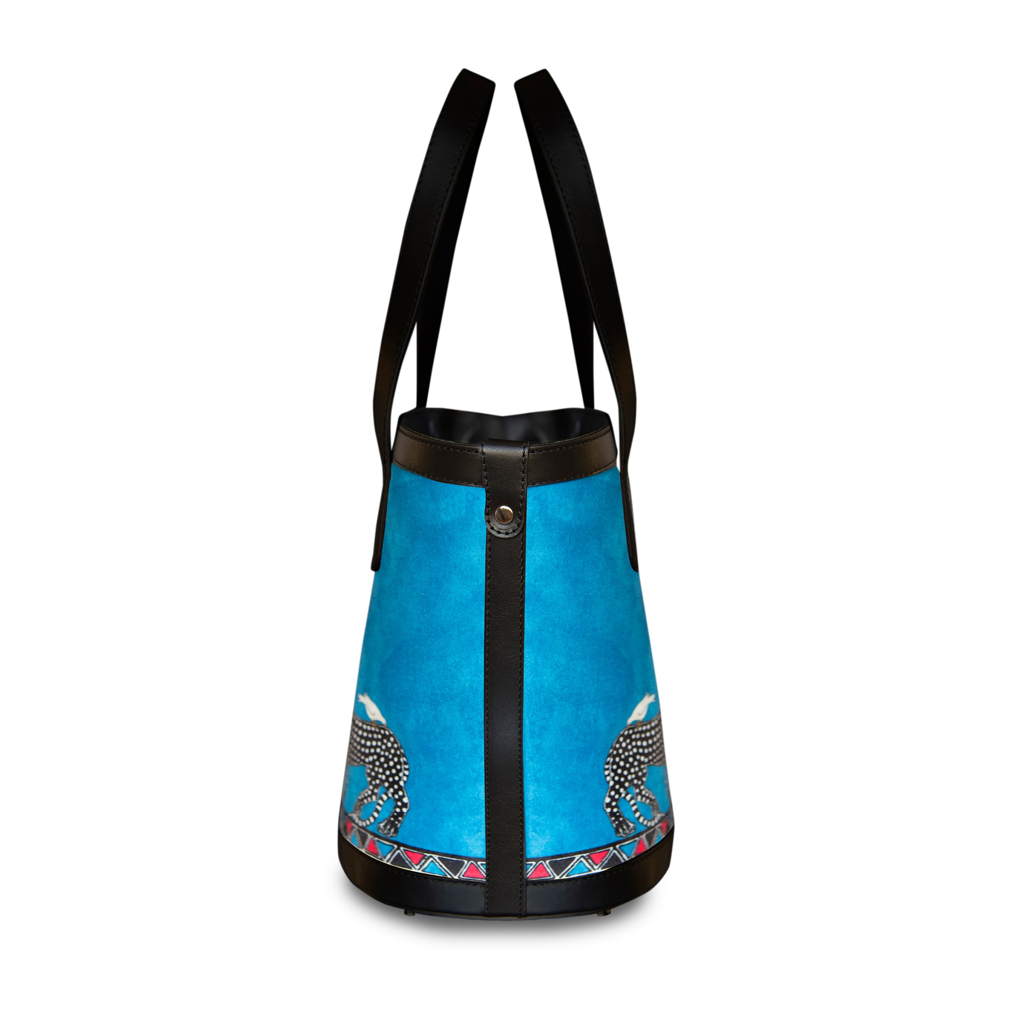 Velvet BUCKET BAG in Blau von Ortigia Sicilia