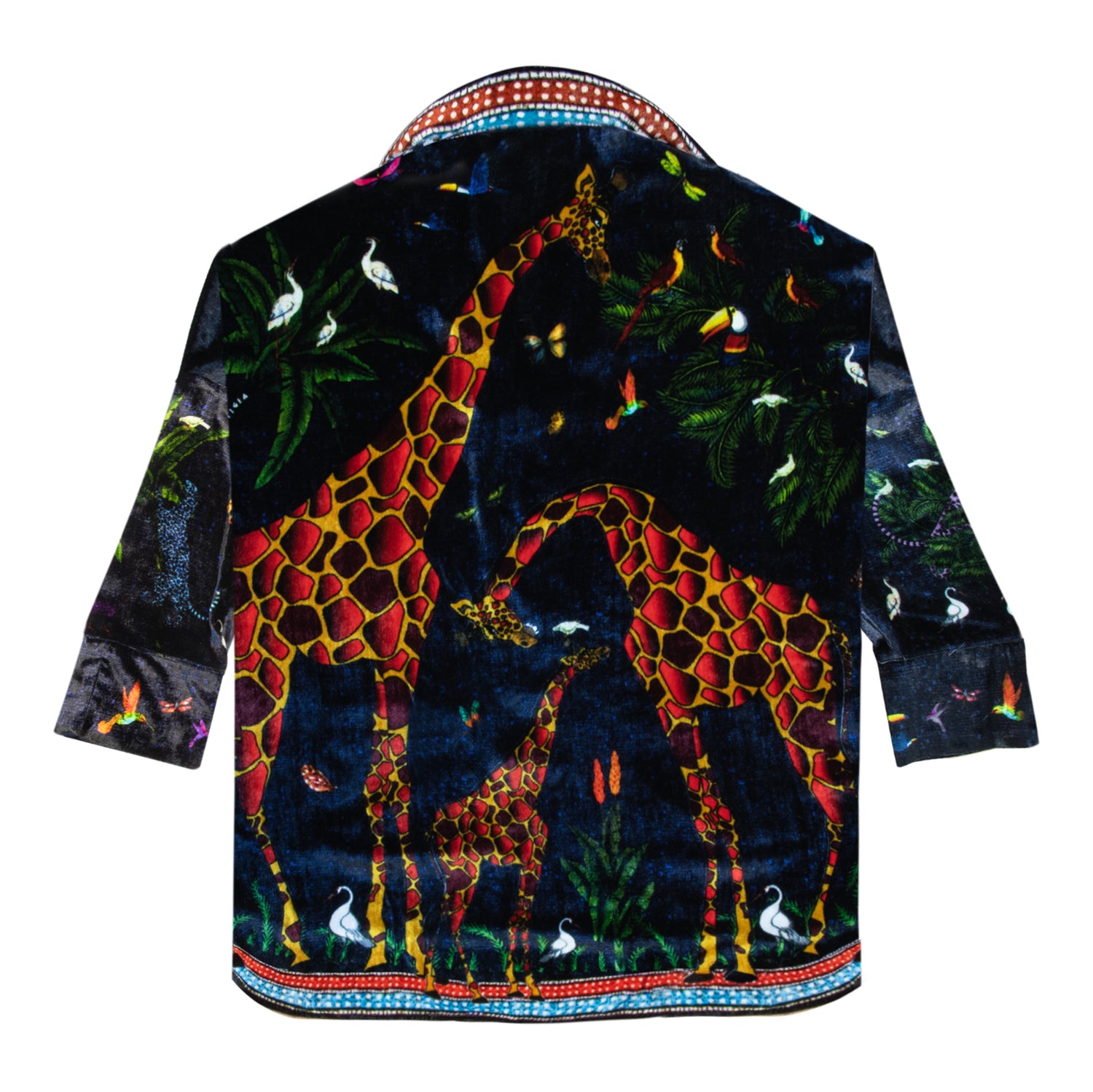 Samt Shirt GIRAFFE BLU NOTTE der Marke Ortigia Sicilia