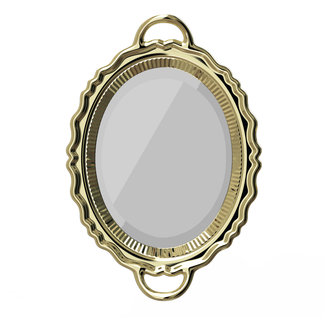 Ovaler Spiegel im Barockstil aus Metall von Studio Job