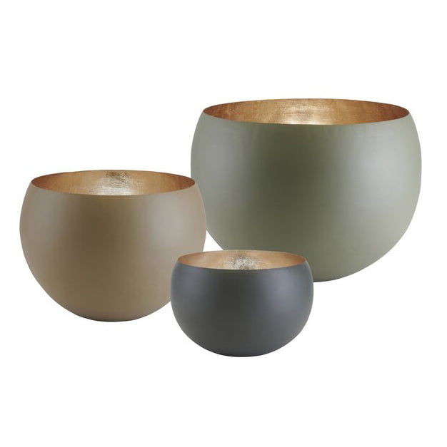 Wunderschönes Windlicht-Set Madras in sandstone und gold von GiftCompany