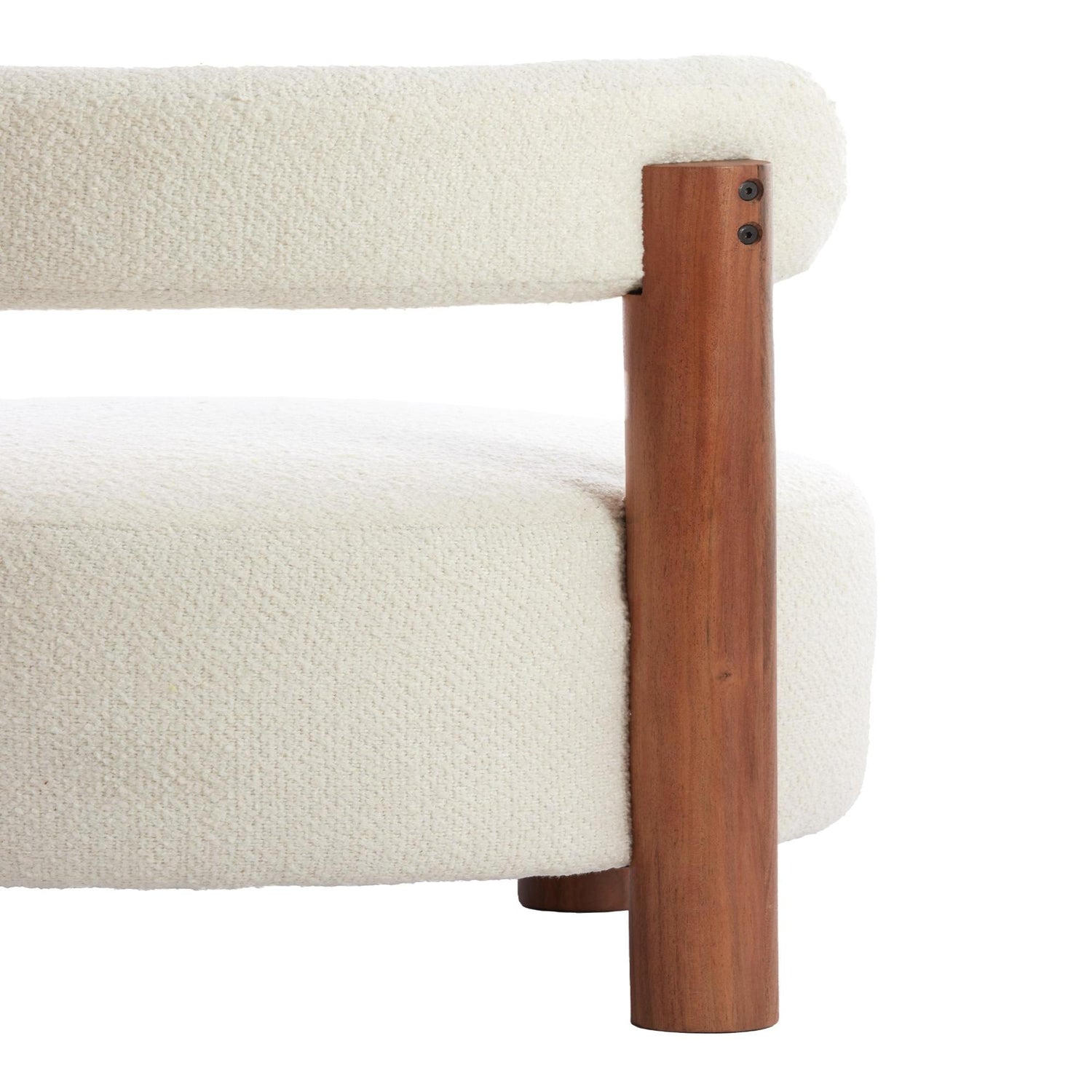 Light & Living Sessel FERENTINO – Edles Akazienholz und Bouclé-Stoff