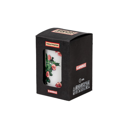 Weiße Kerze mit Rosenmotiv aus der Toiletpaper Kollektion von Seletti