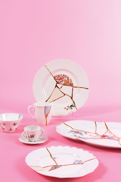 Kintsugi Dessertteller mit Gold-Akzenten für Nachtisch