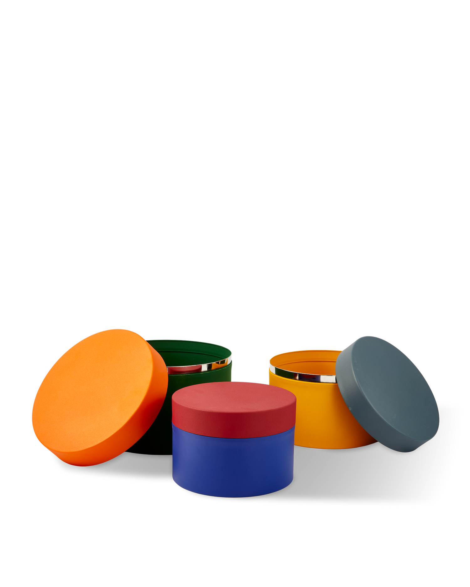 Round Metal Caps and Jars – Aufbewahrungsdosen Set aus Metall in Multicolor (3er-Set)