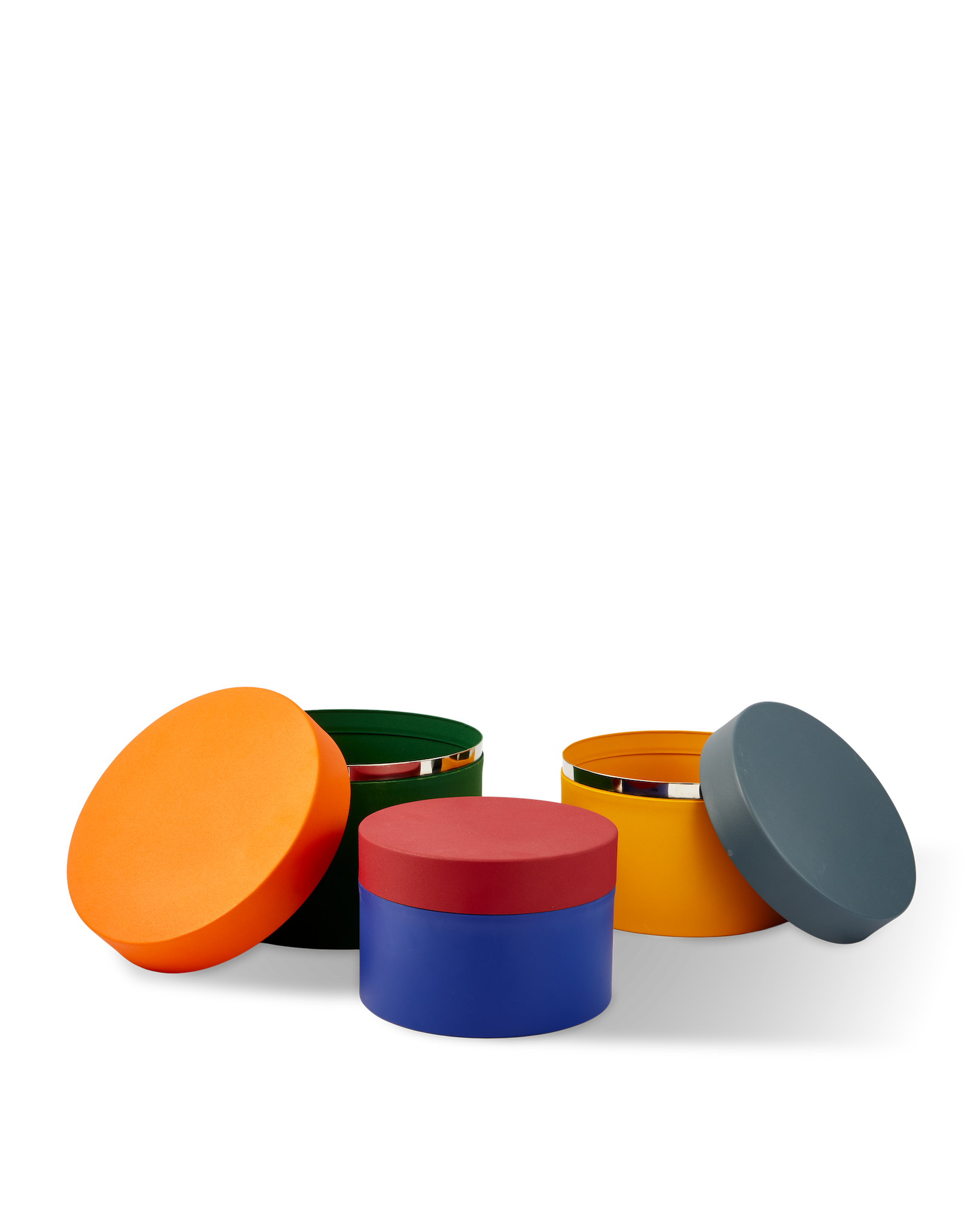 Round Metal Caps and Jars – Aufbewahrungsdosen Set aus Metall in Multicolor (3er-Set)