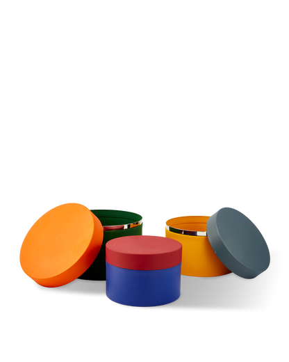 Round Metal Caps and Jars – Aufbewahrungsdosen Set aus Metall in Multicolor (3er-Set)